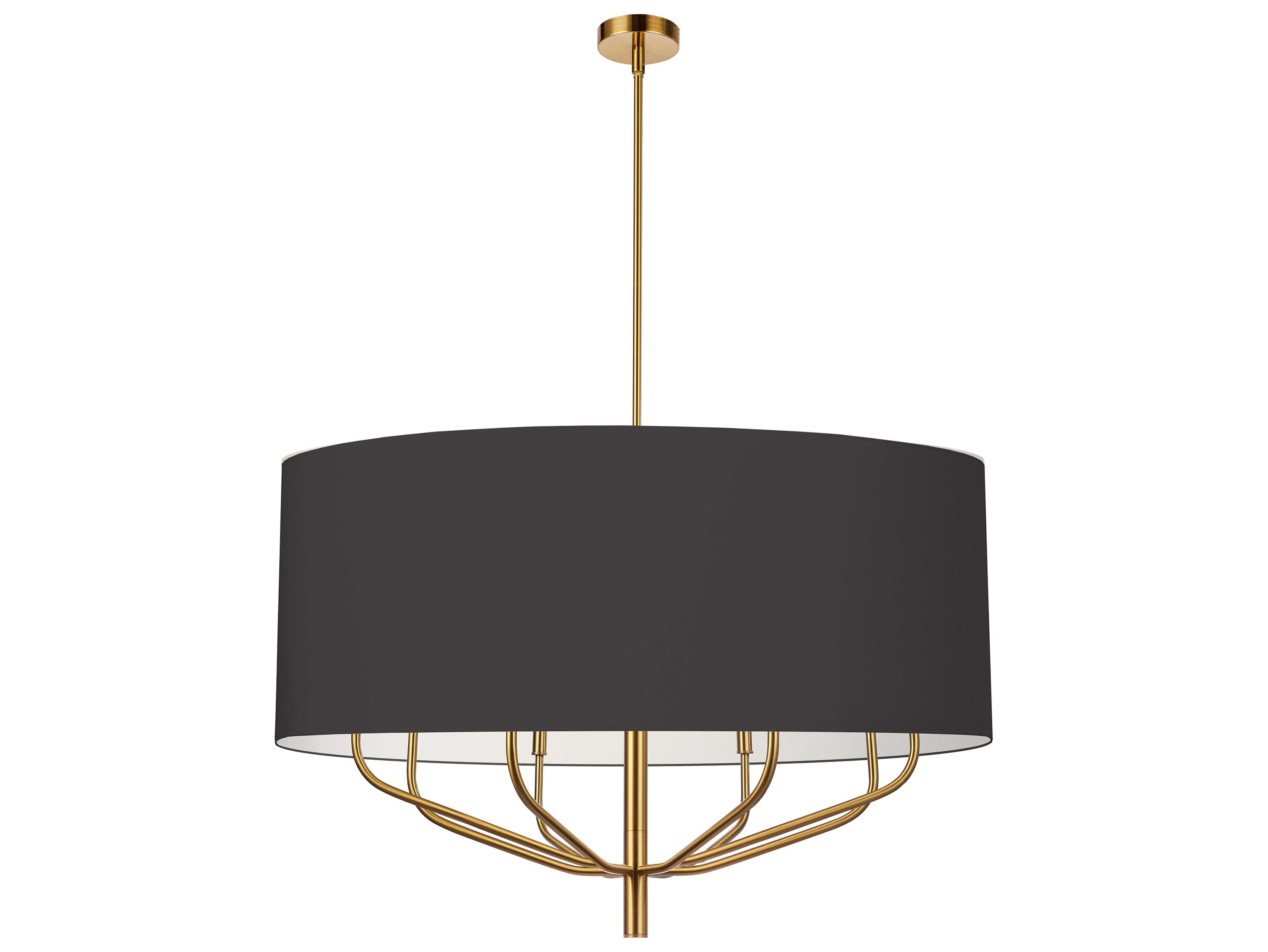Dainolite Eleanor 8-Light Aged Brass Black Drum Chandelier