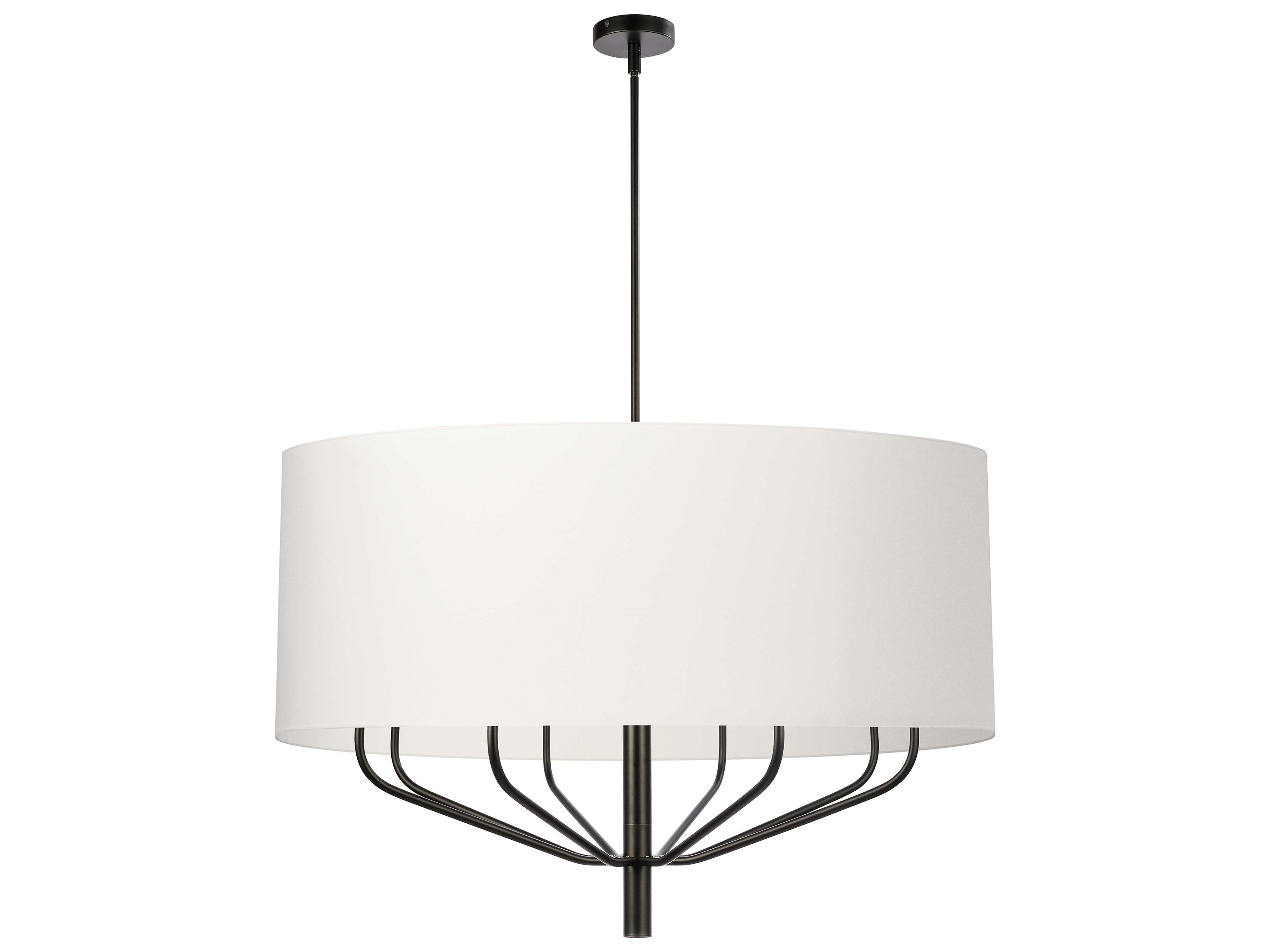 Dainolite Eleanor 8-Light Matte Black Drum Chandelier