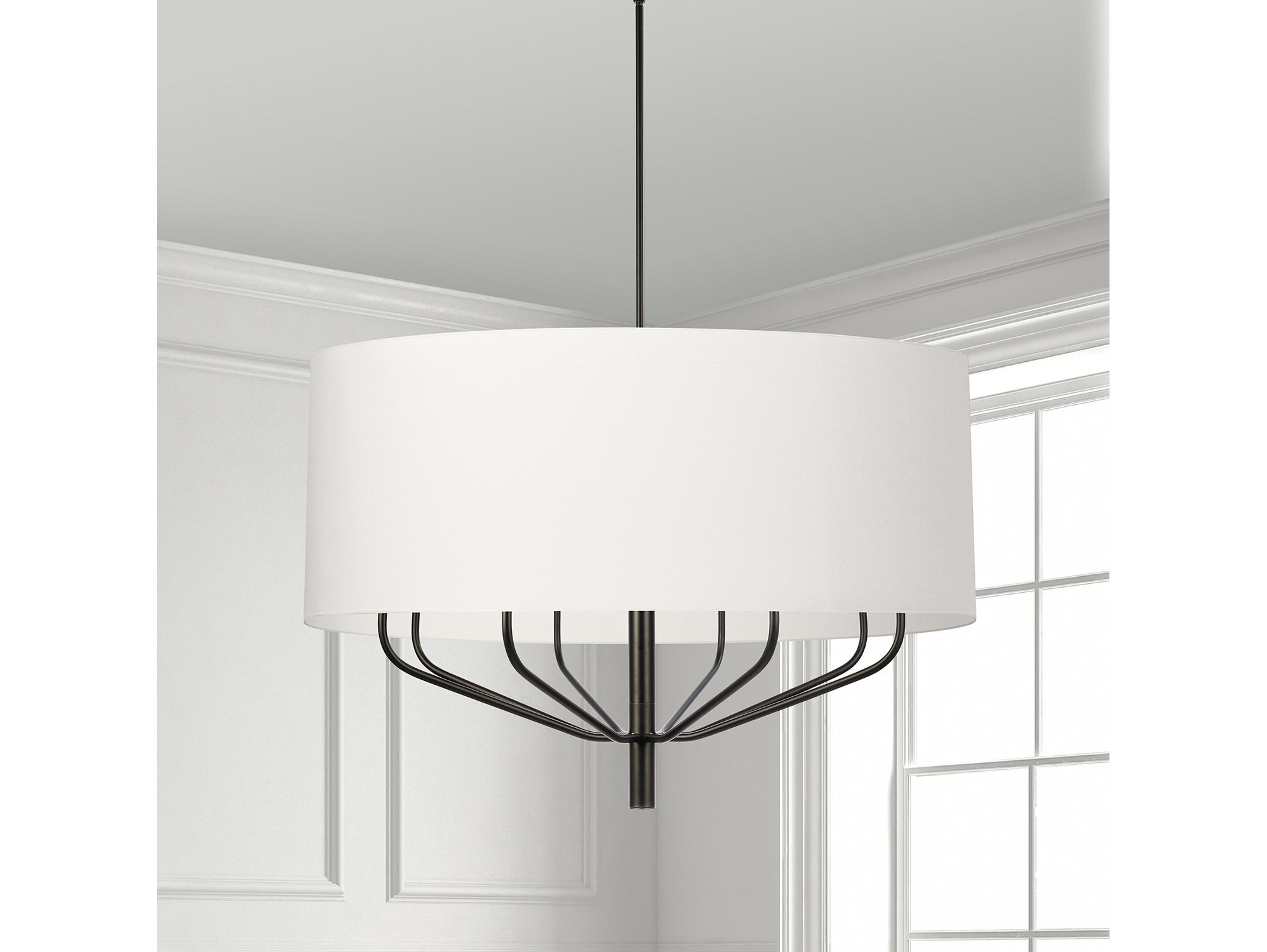 Dainolite Eleanor 8-Light Matte Black Drum Chandelier