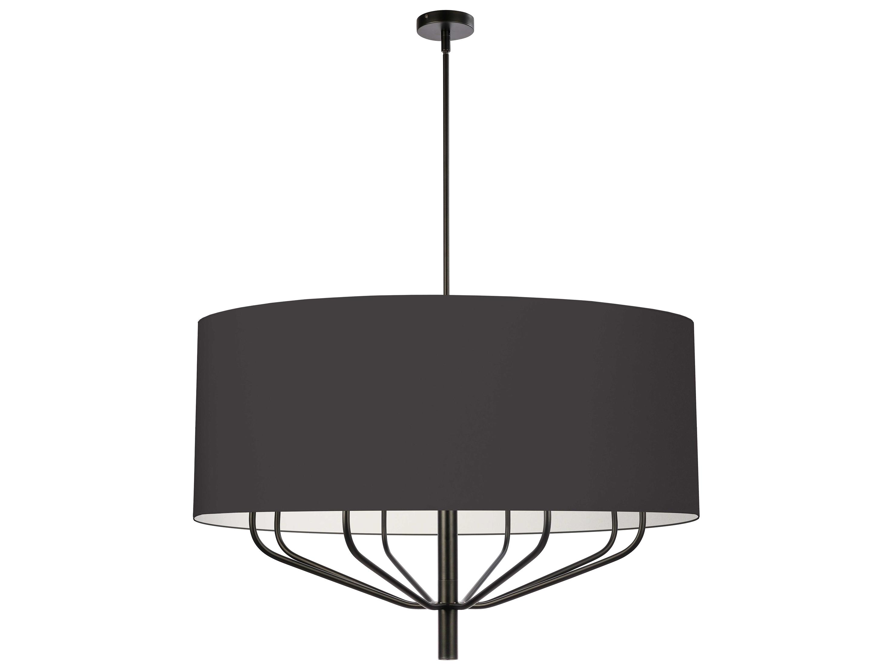Dainolite Eleanor 8-Light Matte Black Drum Chandelier