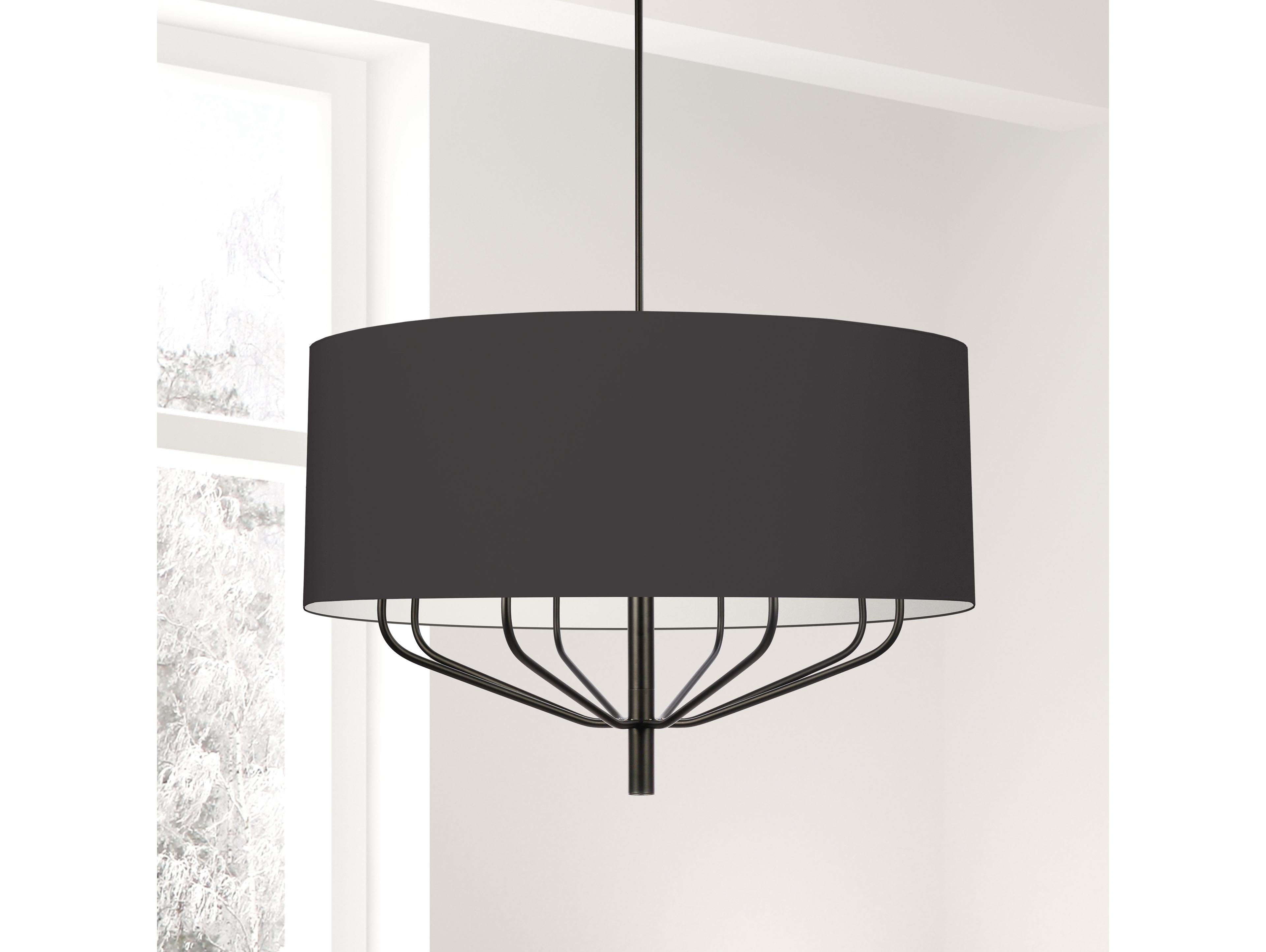 Dainolite Eleanor 8-Light Matte Black Drum Chandelier