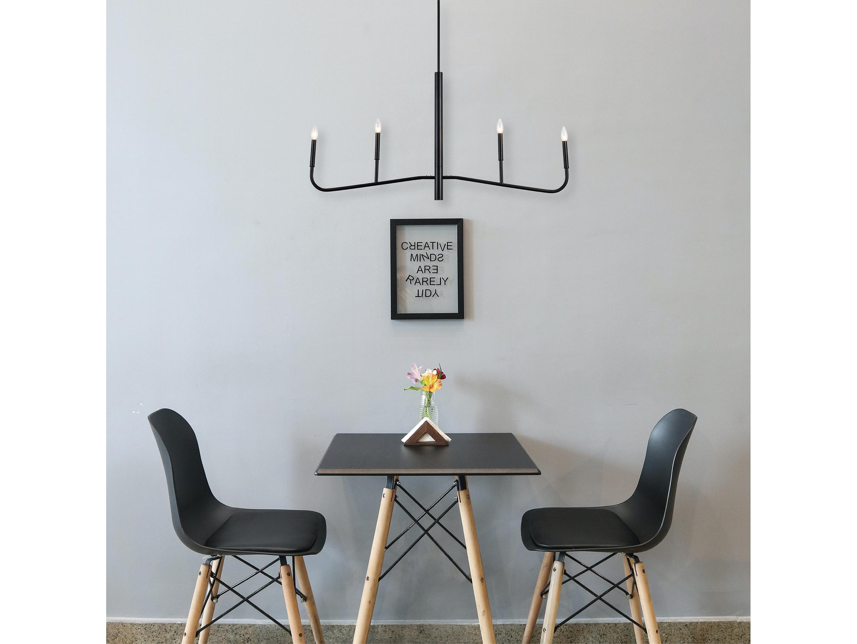 Dainolite Eleanor 4-Light Matte Black Island Pendant