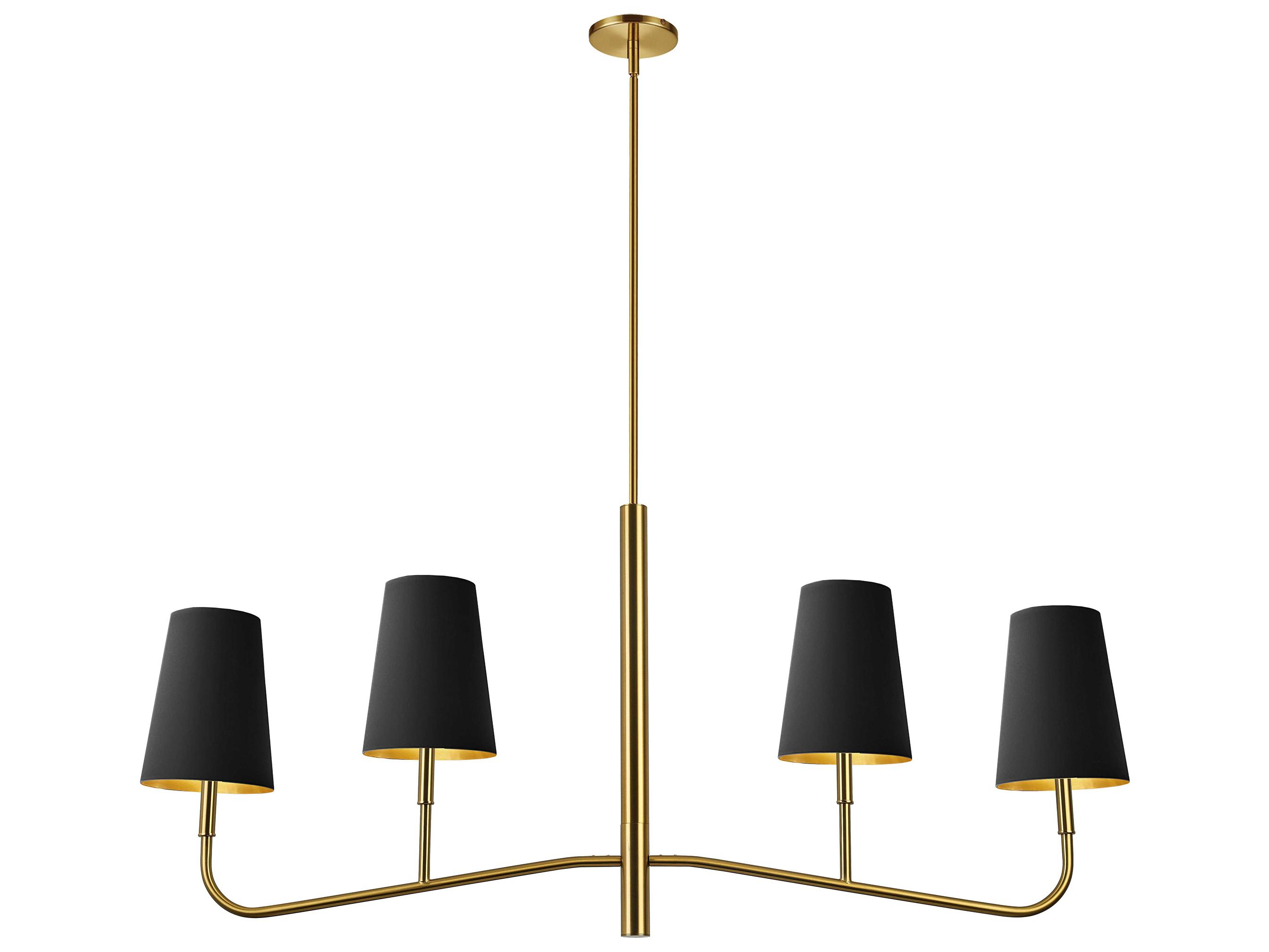 Dainolite Eleanor 4-Light Aged Brass Black Gold Island Pendant