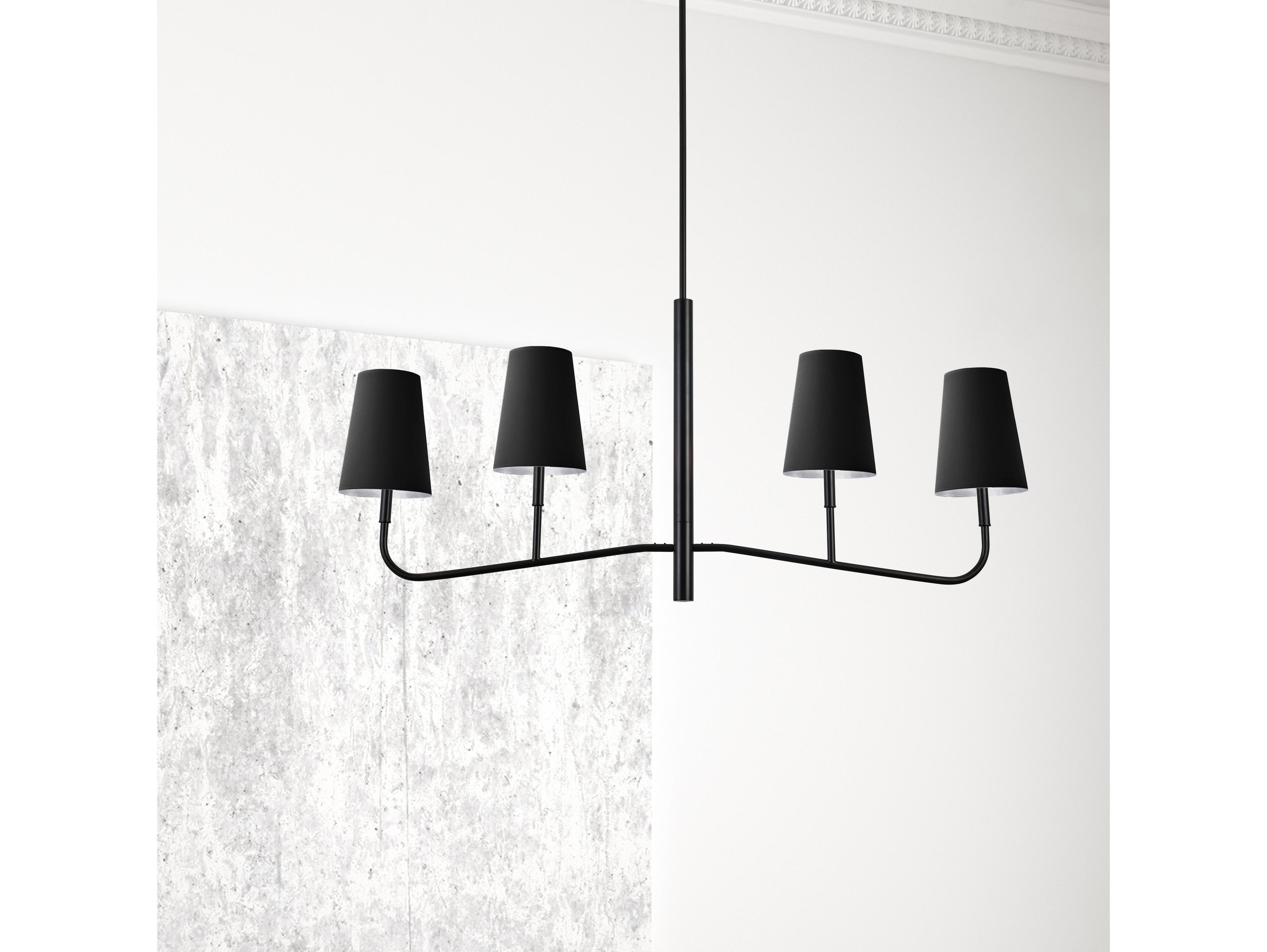 Dainolite Eleanor 4-Light Matte Black Silver Island Pendant