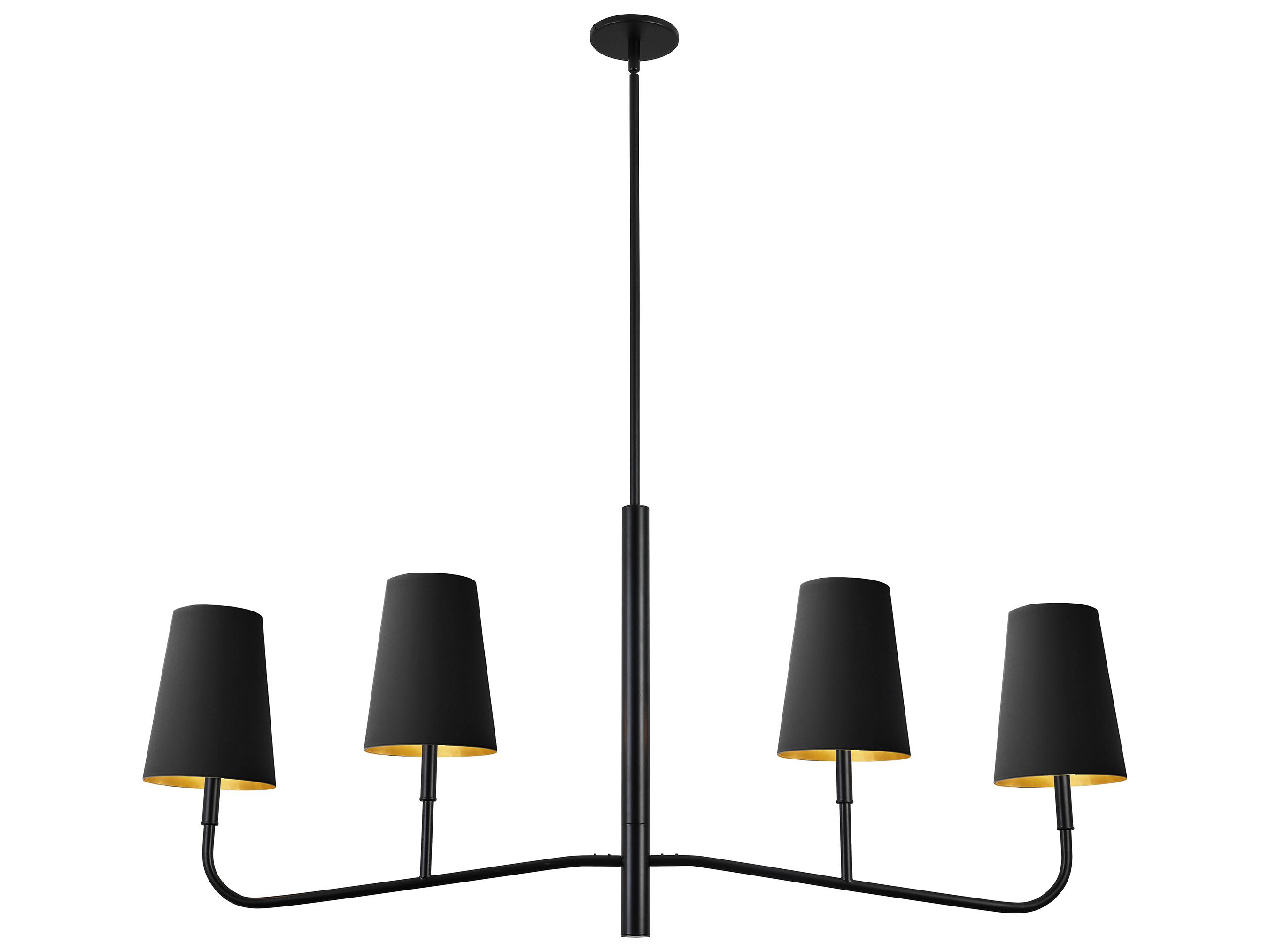 Dainolite Eleanor 4-Light Matte Black Gold Island Pendant