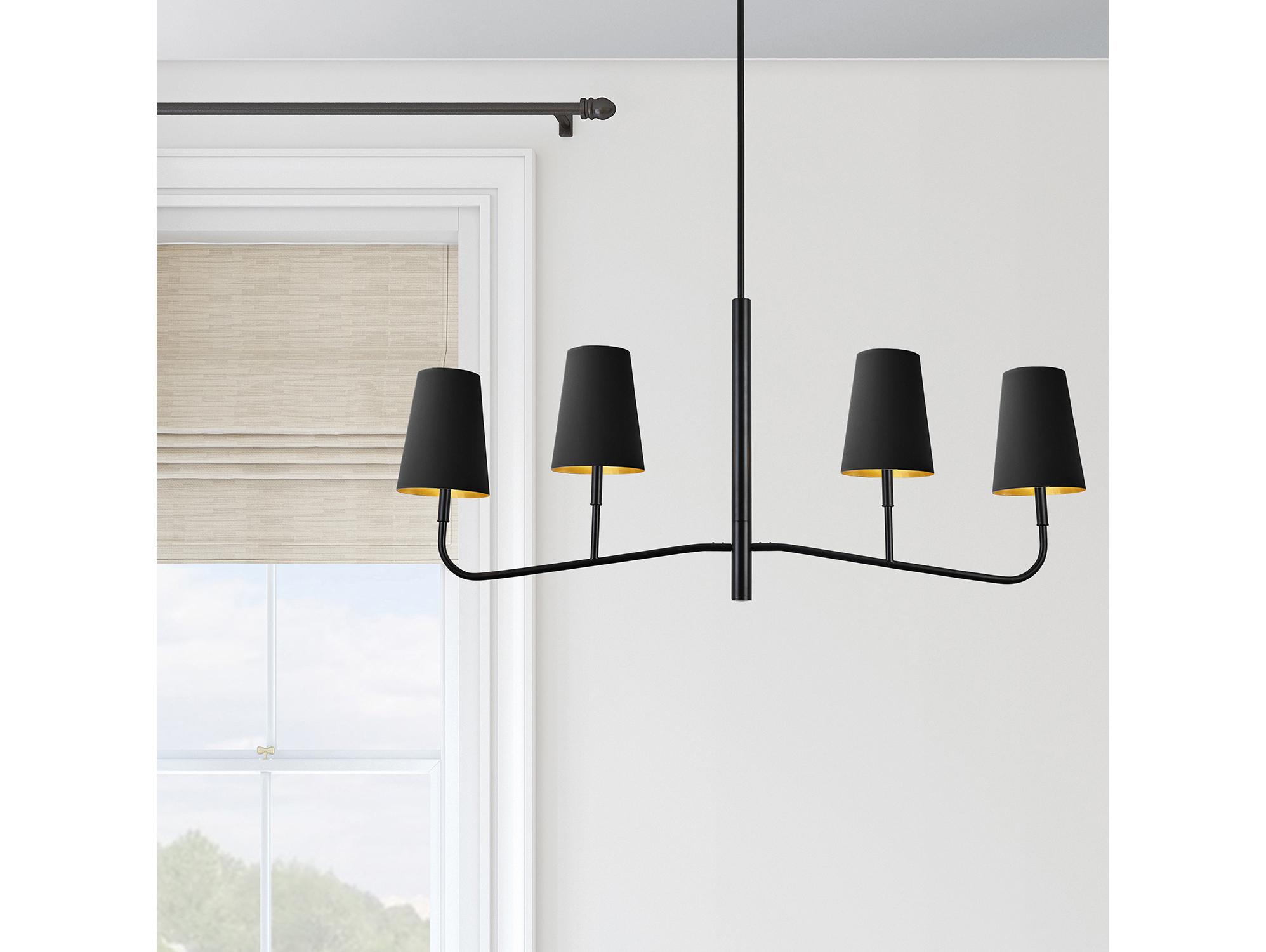 Dainolite Eleanor 4-Light Matte Black Gold Island Pendant
