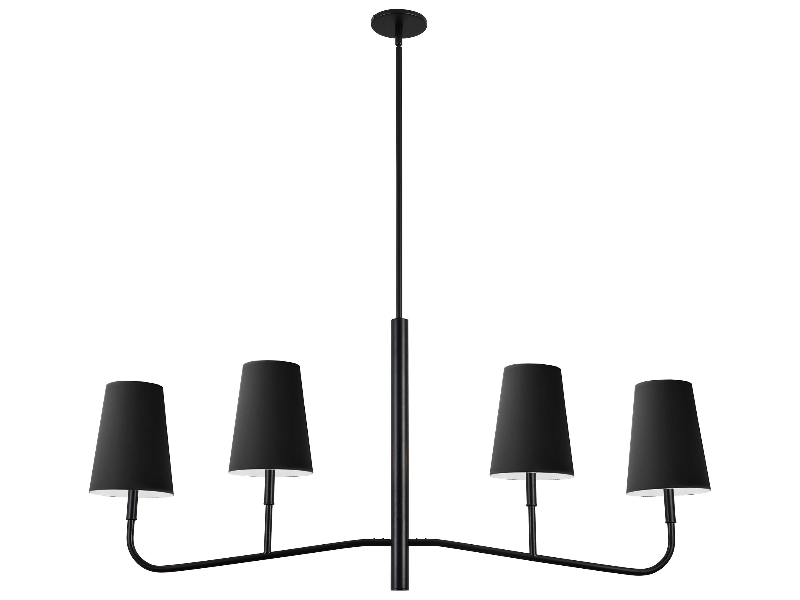 Dainolite Eleanor 4-Light Matte Black White Island Pendant