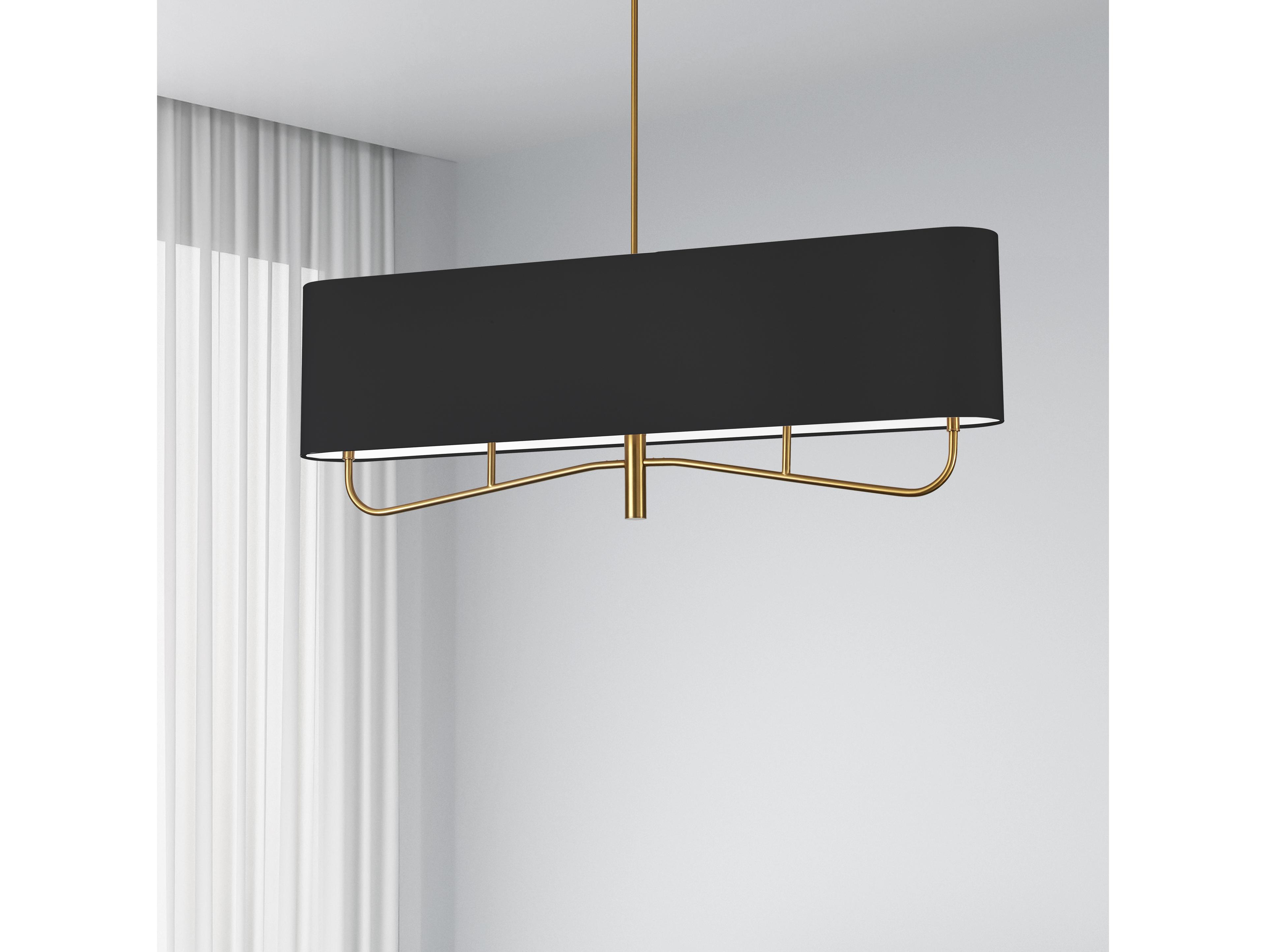 Dainolite Eleanor 4-Light Aged Brass Black Island Pendant