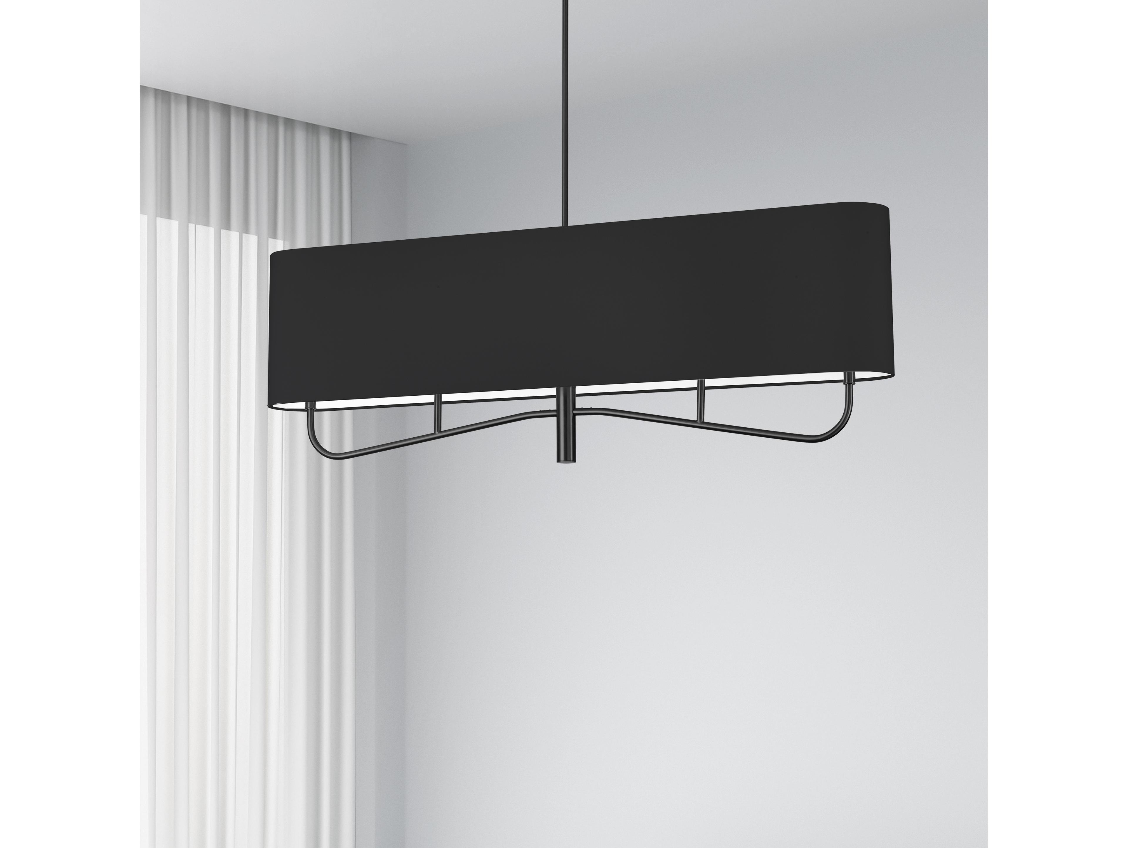 Dainolite Eleanor 4-Light Matte Black Island Pendant