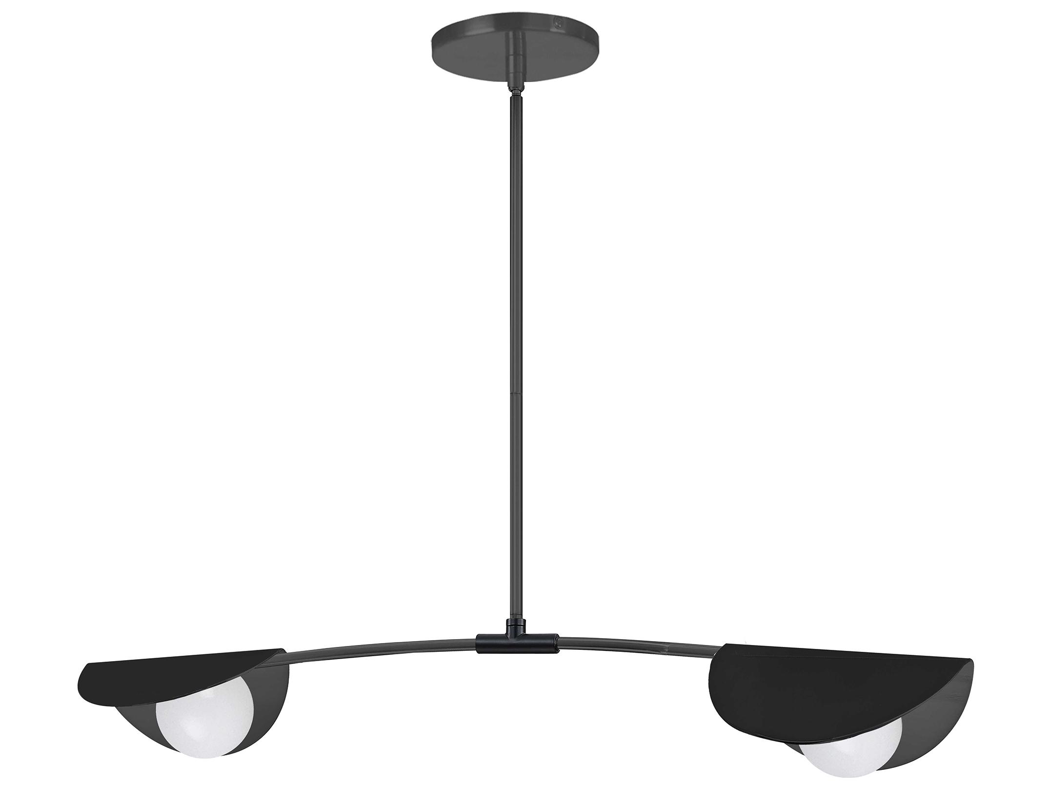 Dainolite Emma 2-Light Matte Black Linear Island Pendant