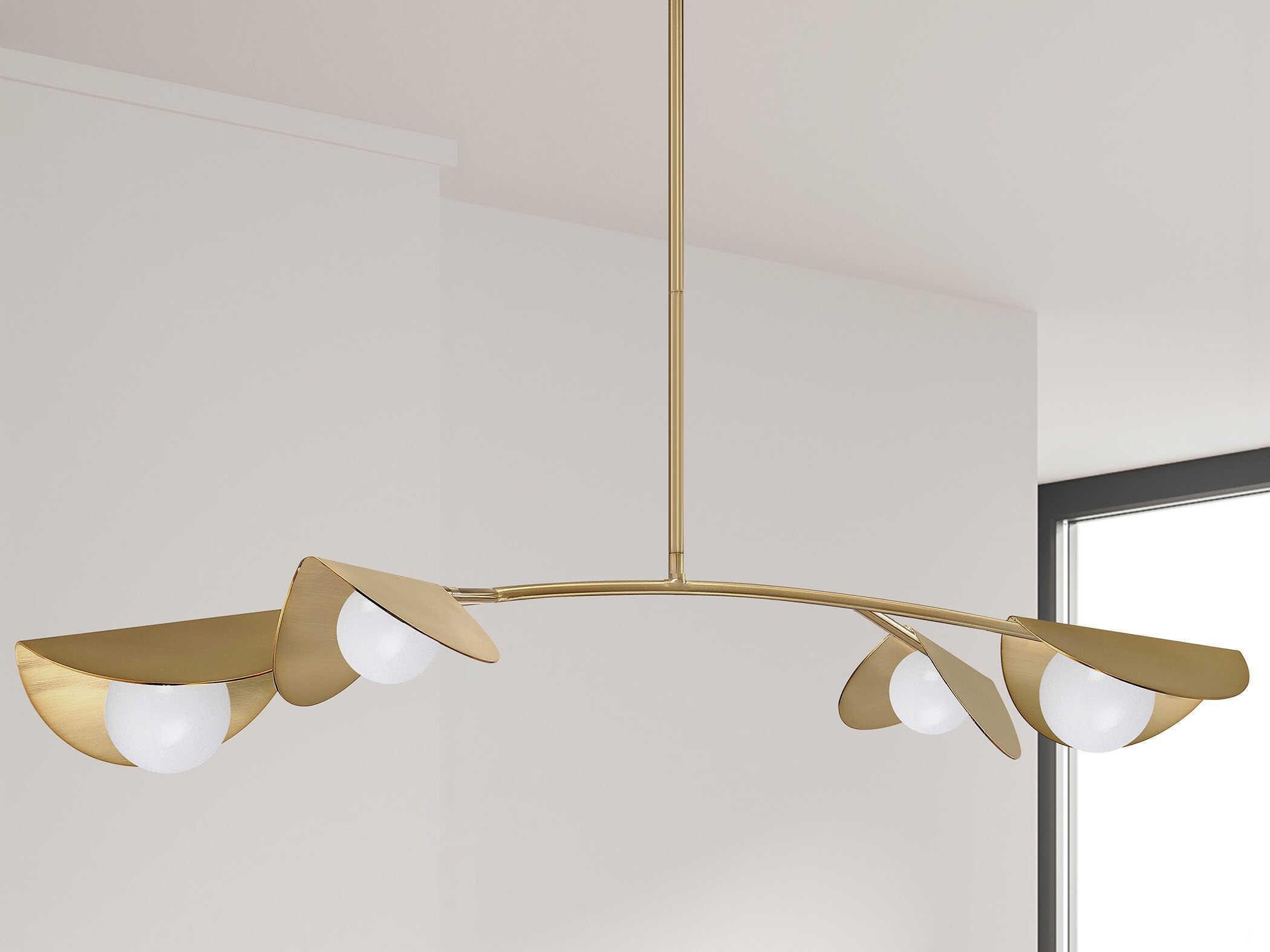 Dainolite Emma 4-Light Aged Brass Linear Island Pendant