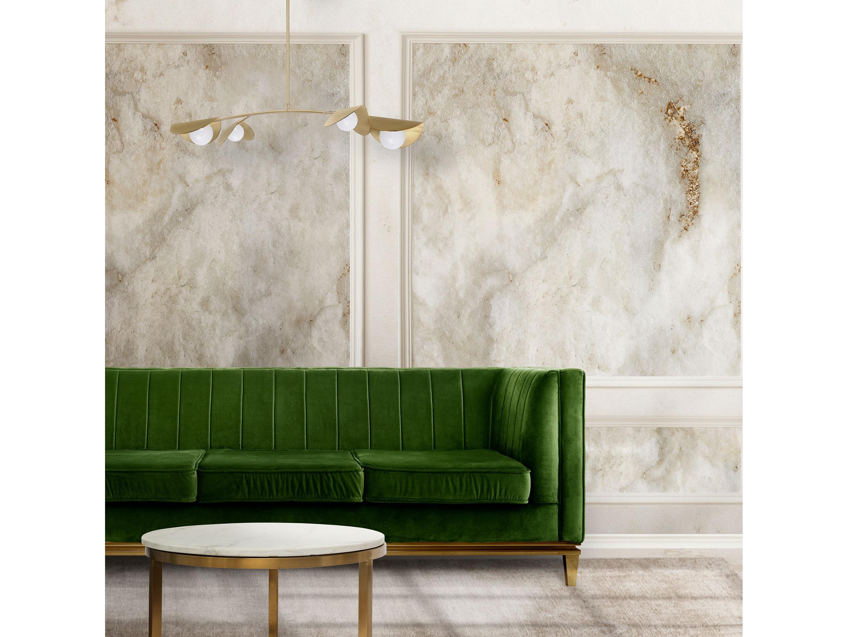 Dainolite Emma 4-Light Aged Brass Linear Island Pendant