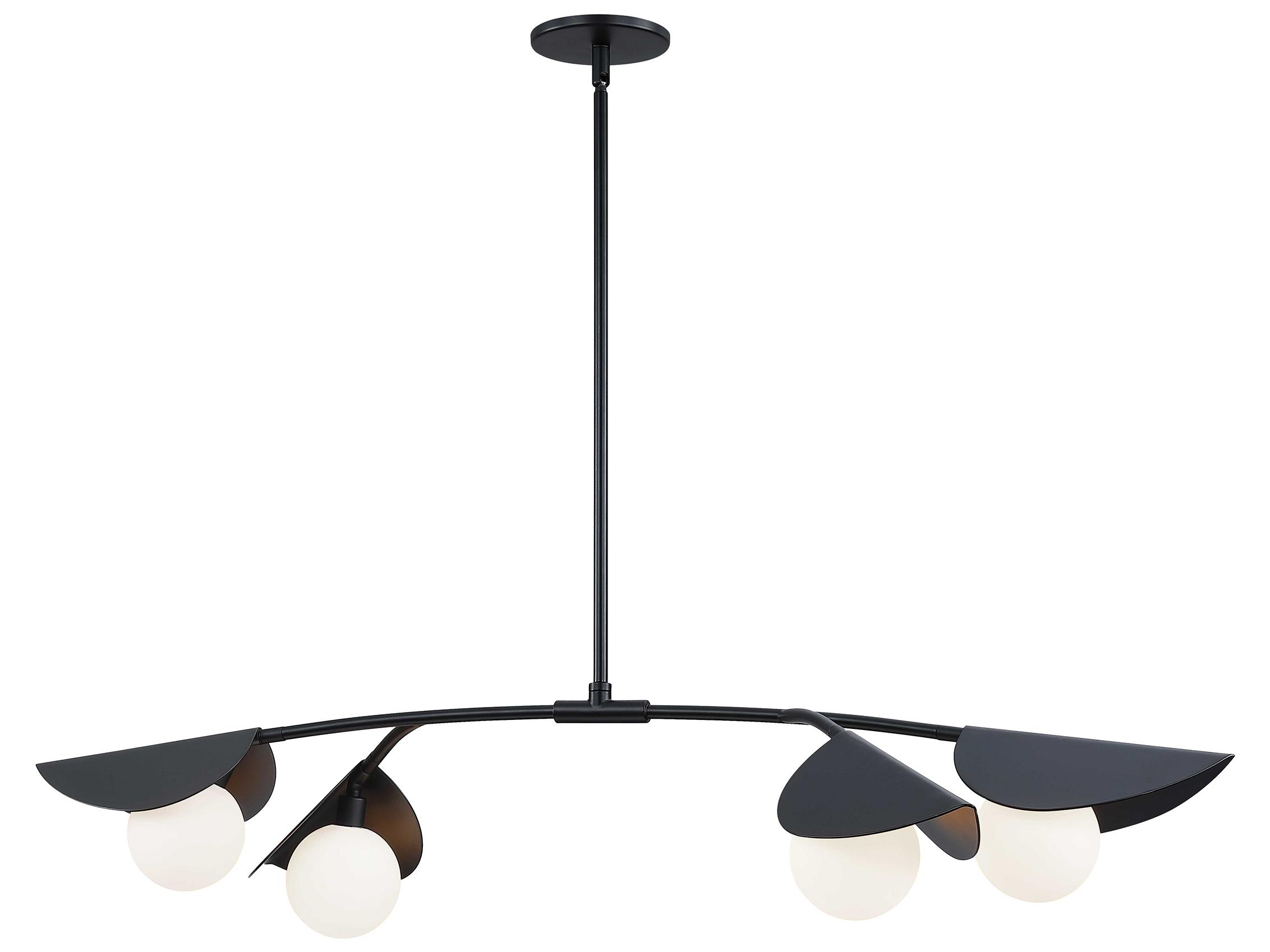 Dainolite Emma 4-Light Matte Black Linear Island Pendant