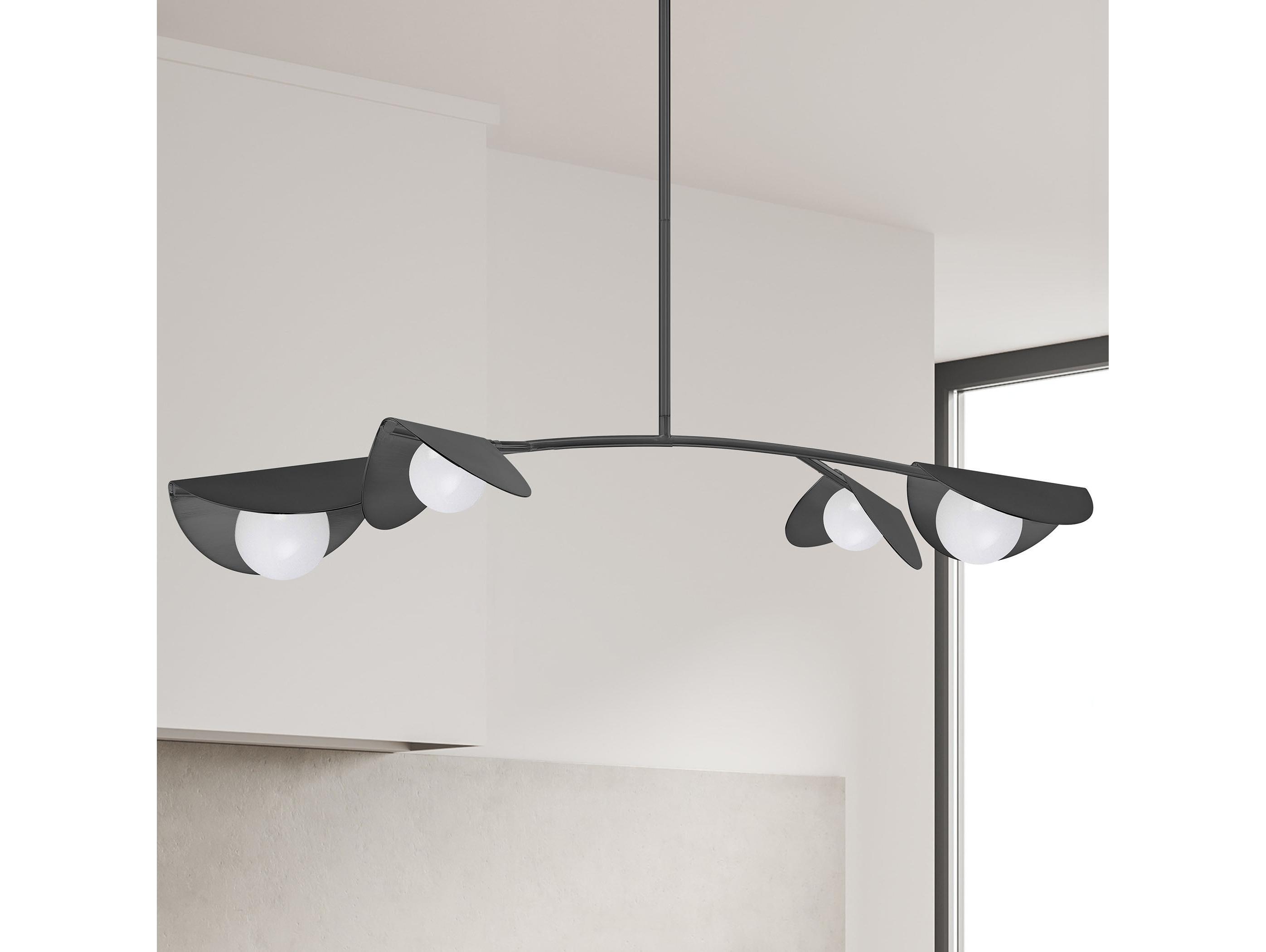 Dainolite Emma 4-Light Matte Black Linear Island Pendant