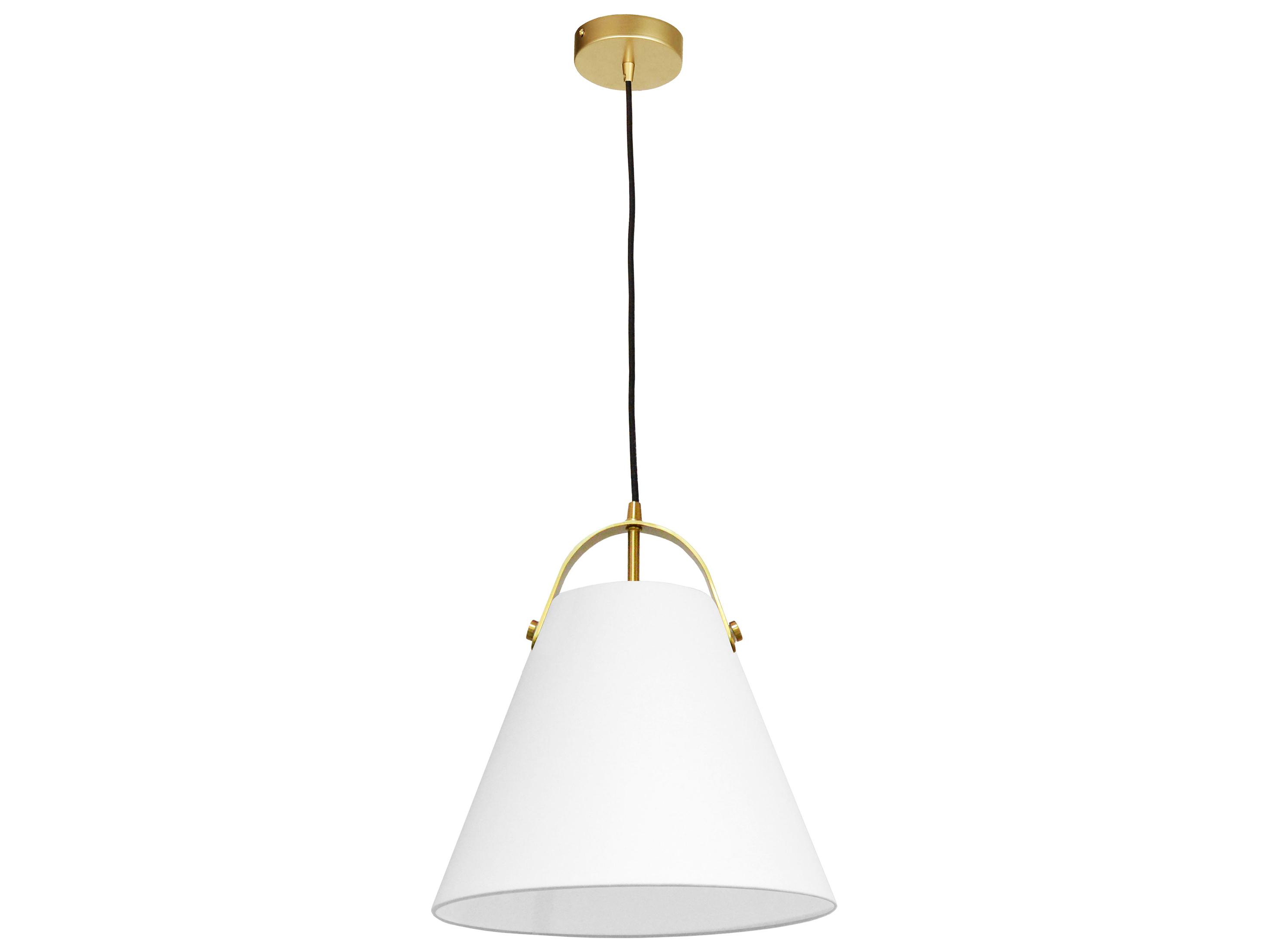 Dainolite Emperor 1-Light Aged Brass White Pendant