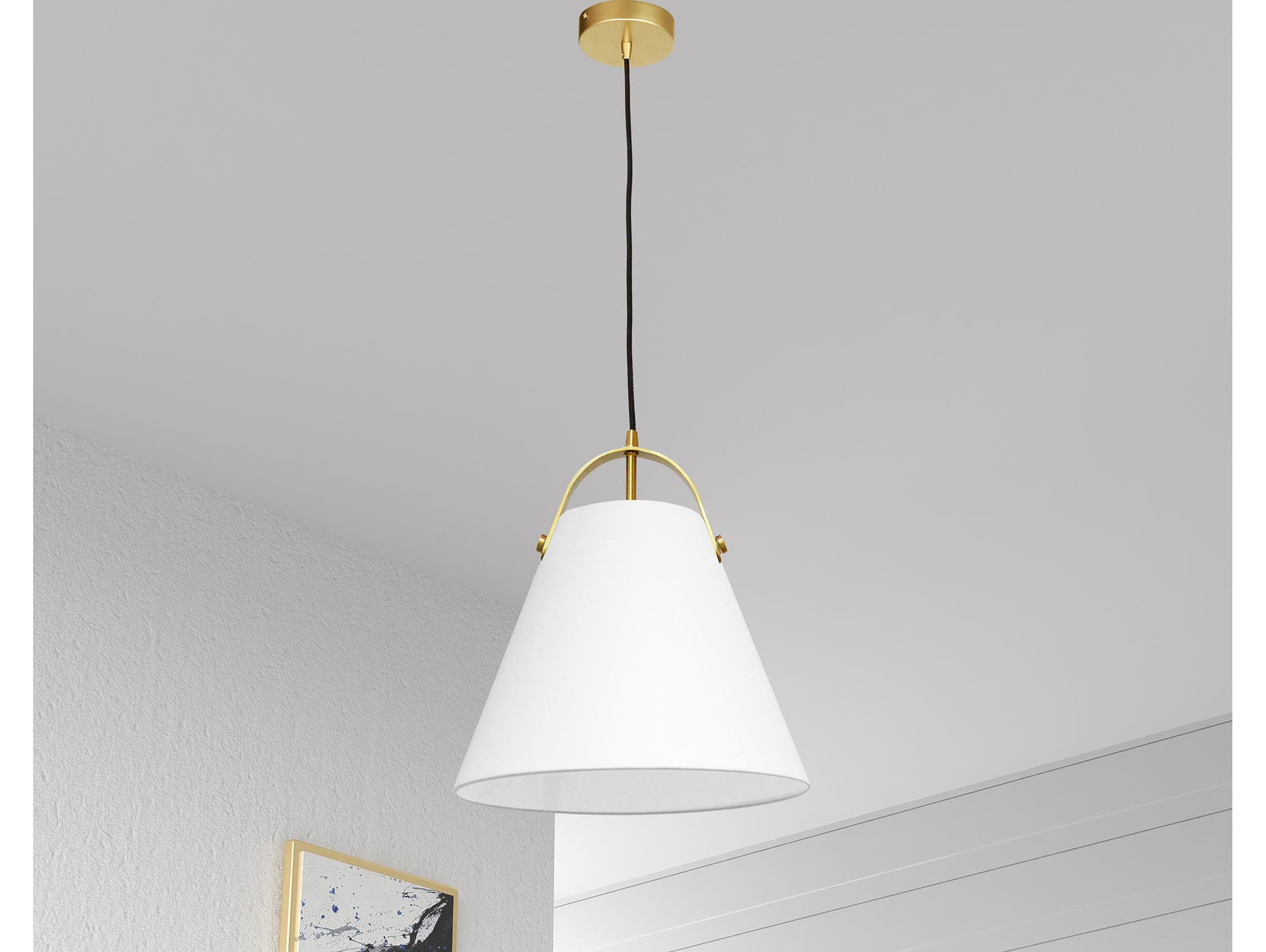 Dainolite Emperor 1-Light Aged Brass White Pendant