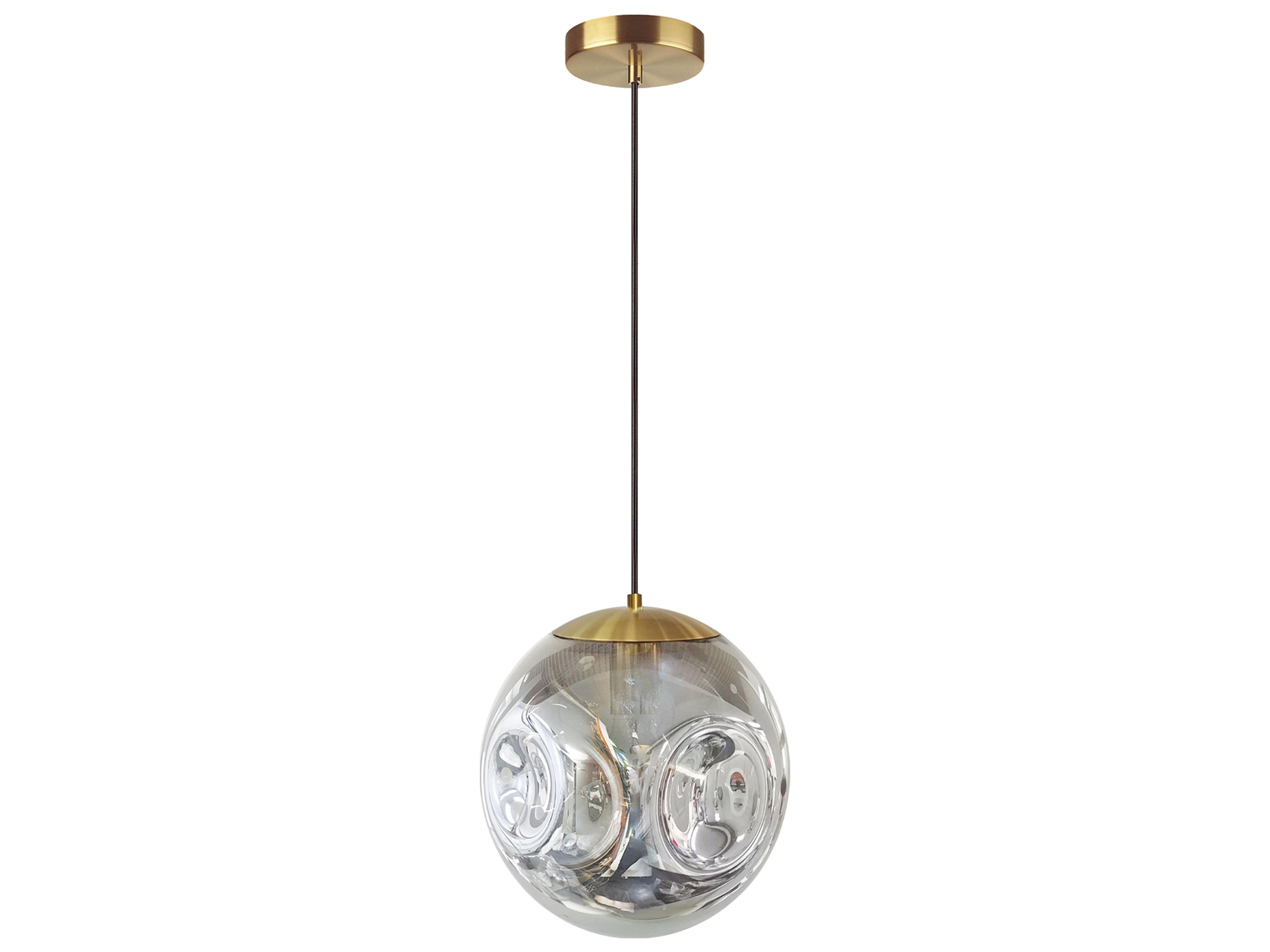 Dainolite Eris 1-Light Aged Brass Globe Mini Pendant