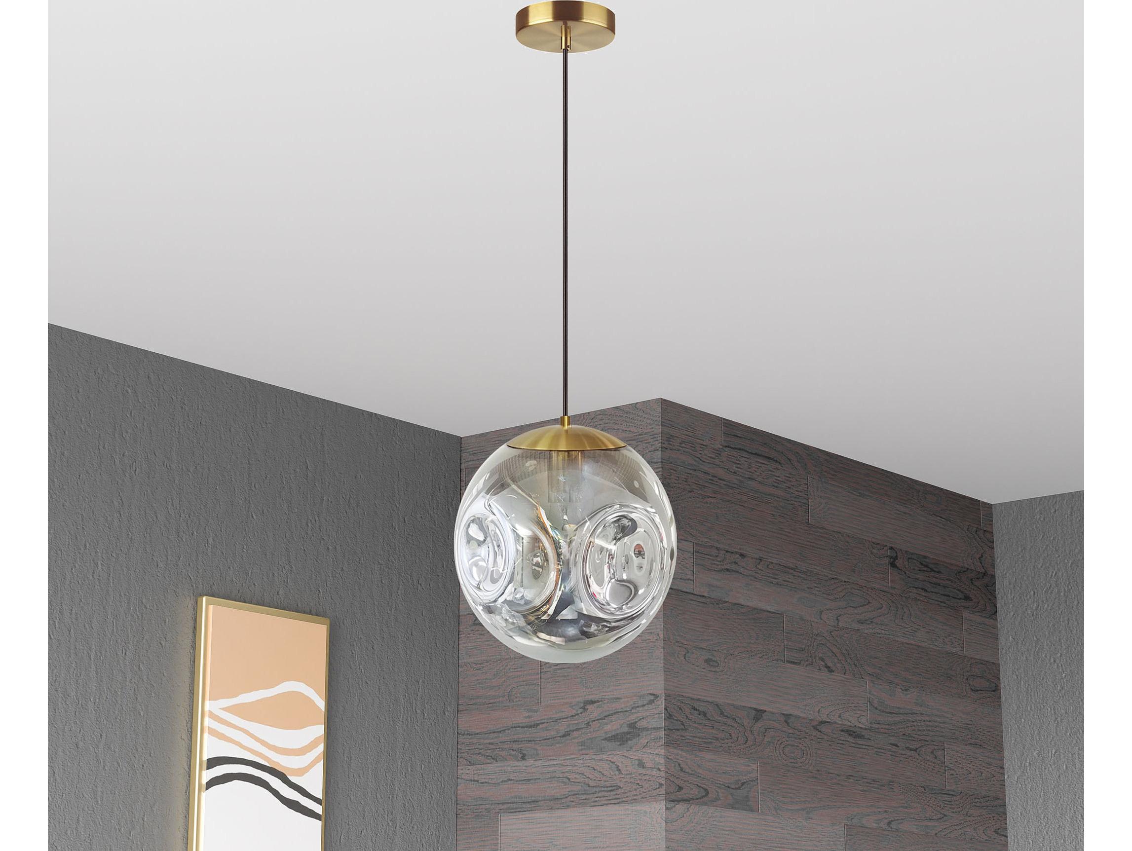 Dainolite Eris 1-Light Aged Brass Globe Mini Pendant