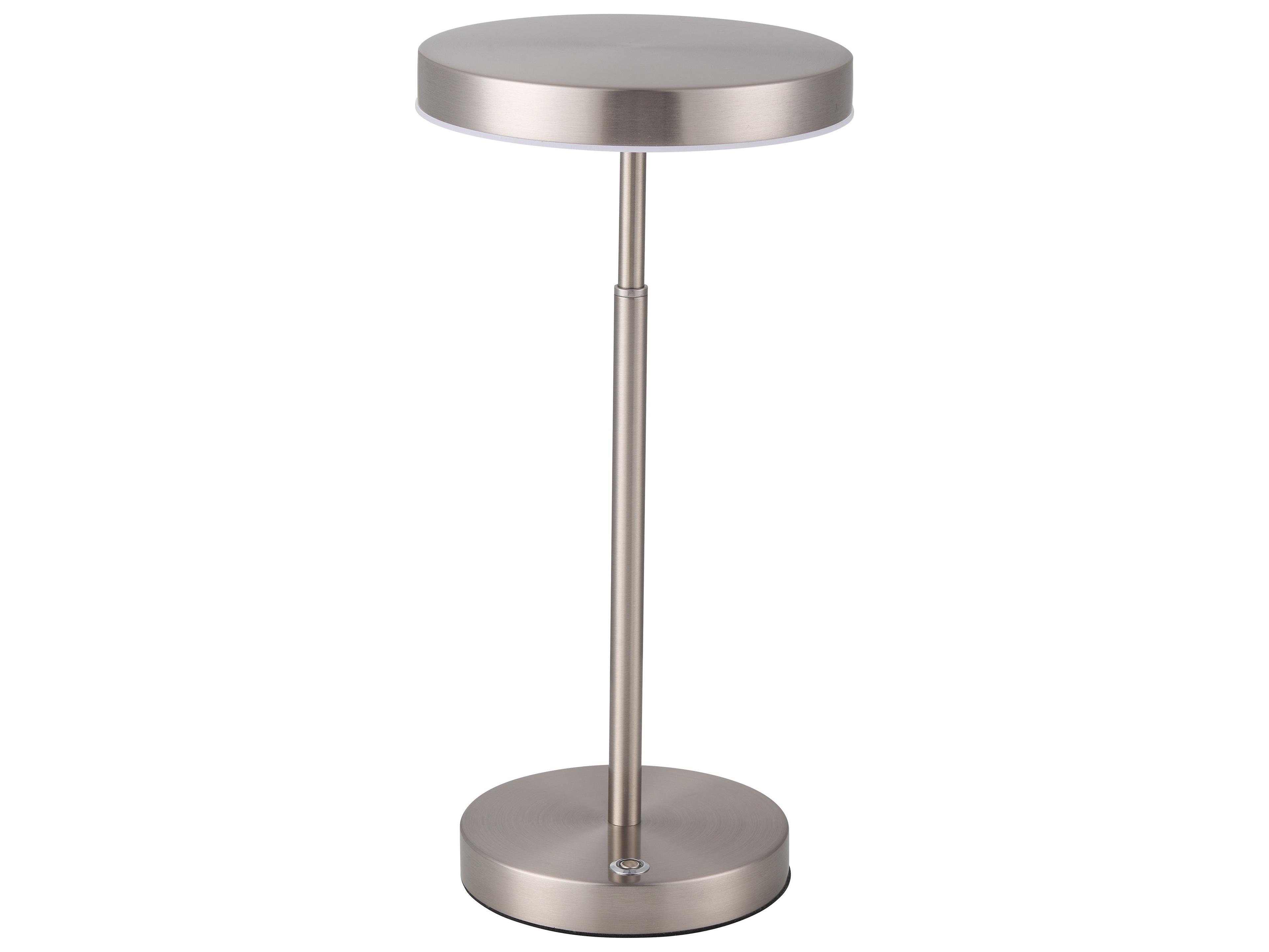 Dainolite Francine Satin Nickel White Table Lamp