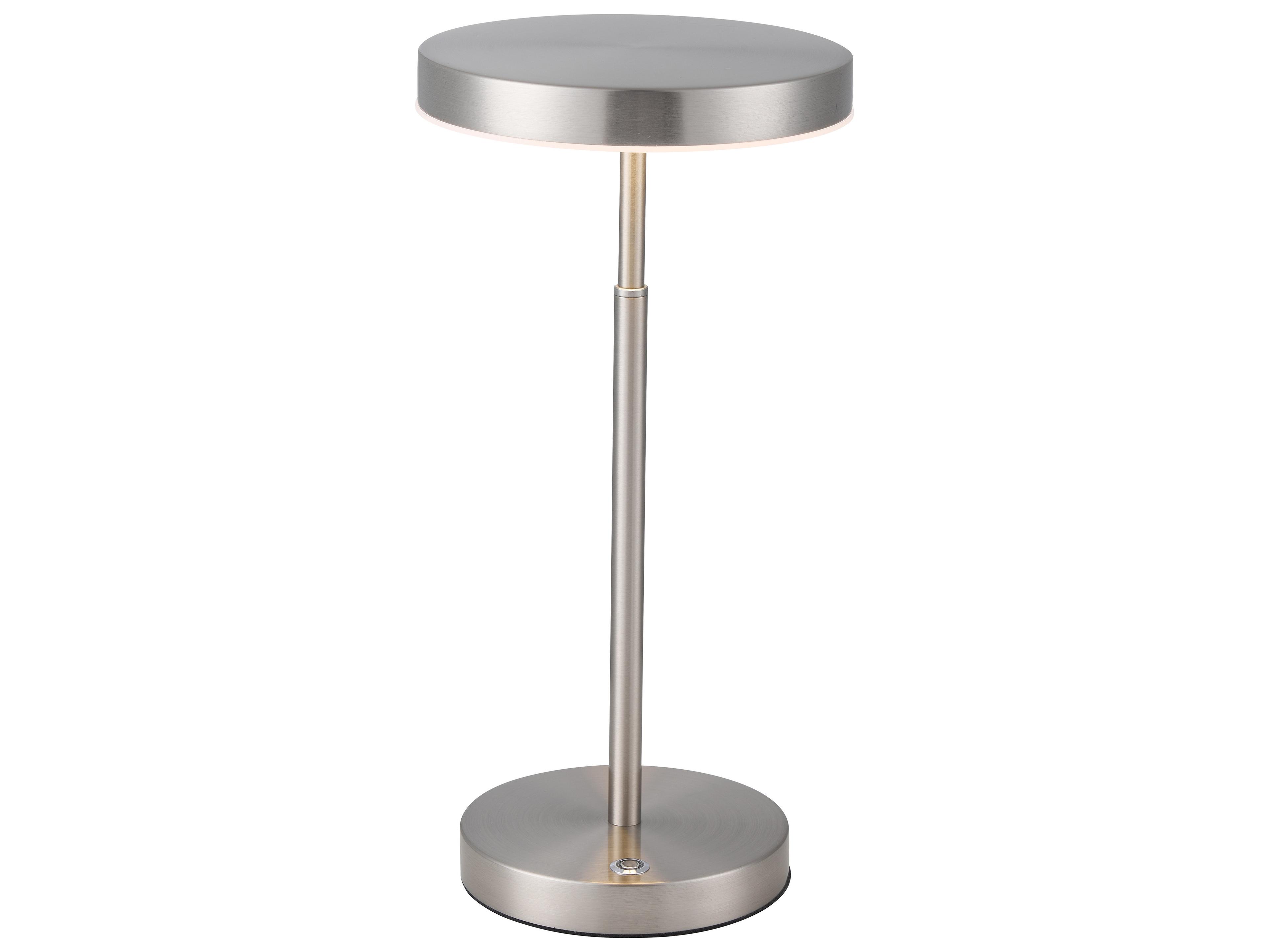 Dainolite Francine Satin Nickel White Table Lamp