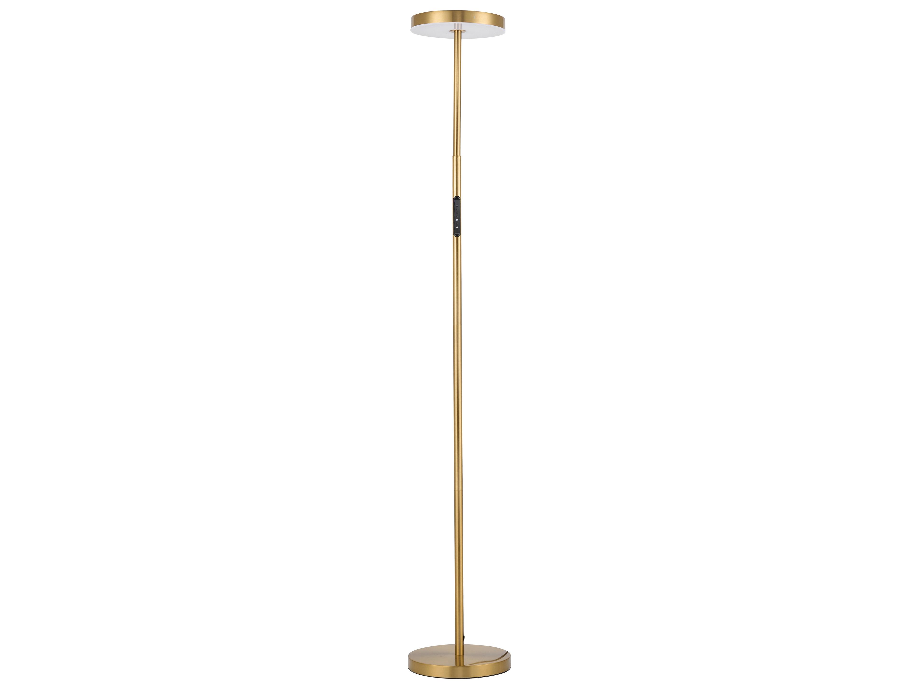 Dainolite Francine Aged Brass White Acrylic Floor Lamp