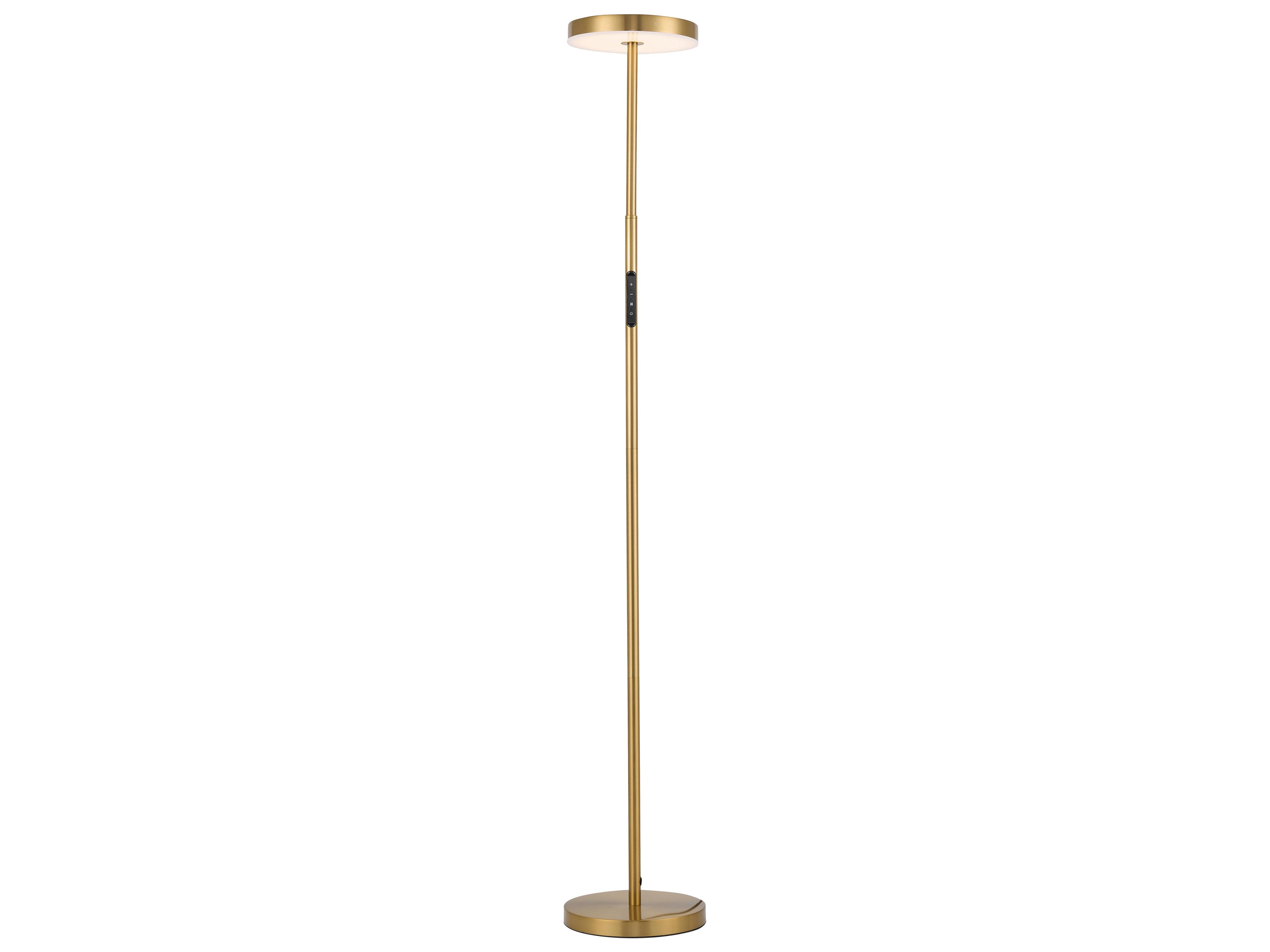 Dainolite Francine Aged Brass White Acrylic Floor Lamp