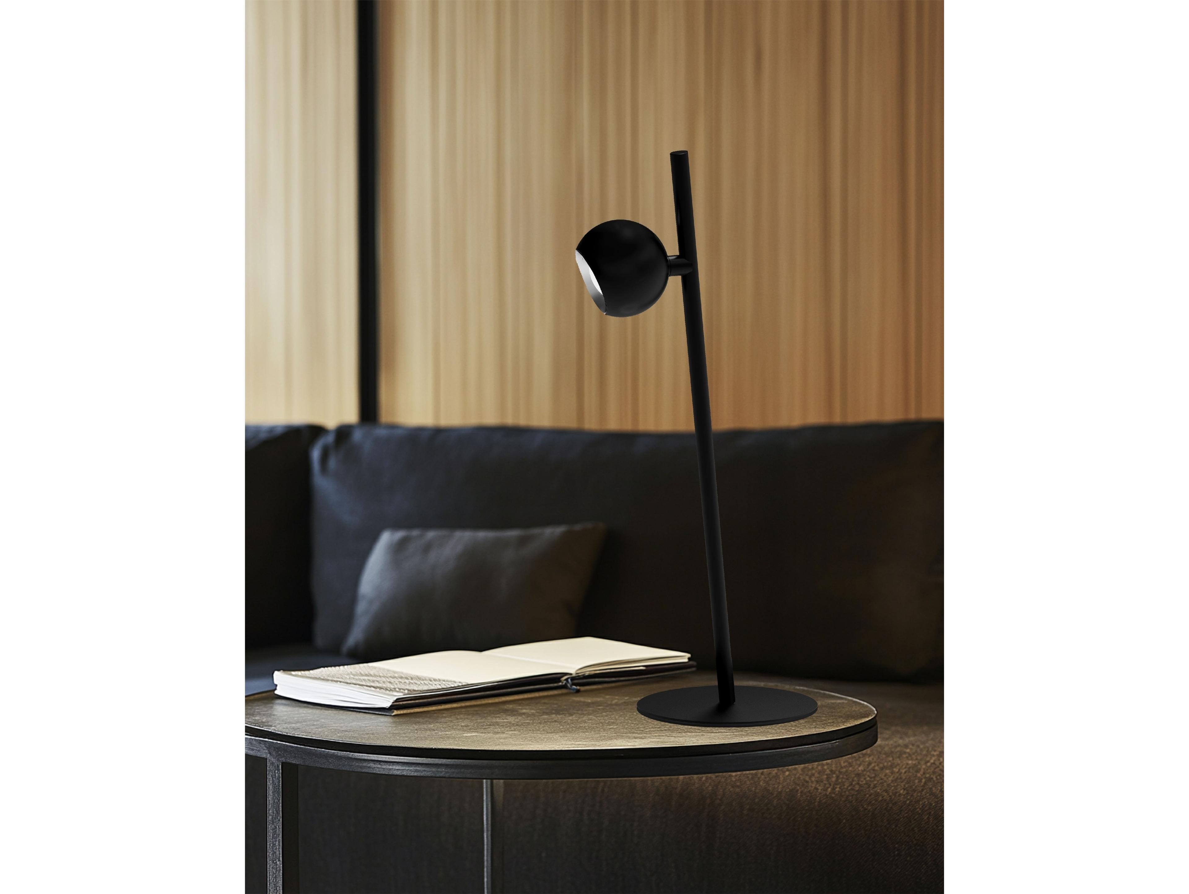 Dainolite Fernanda Satin Black Table Lamp