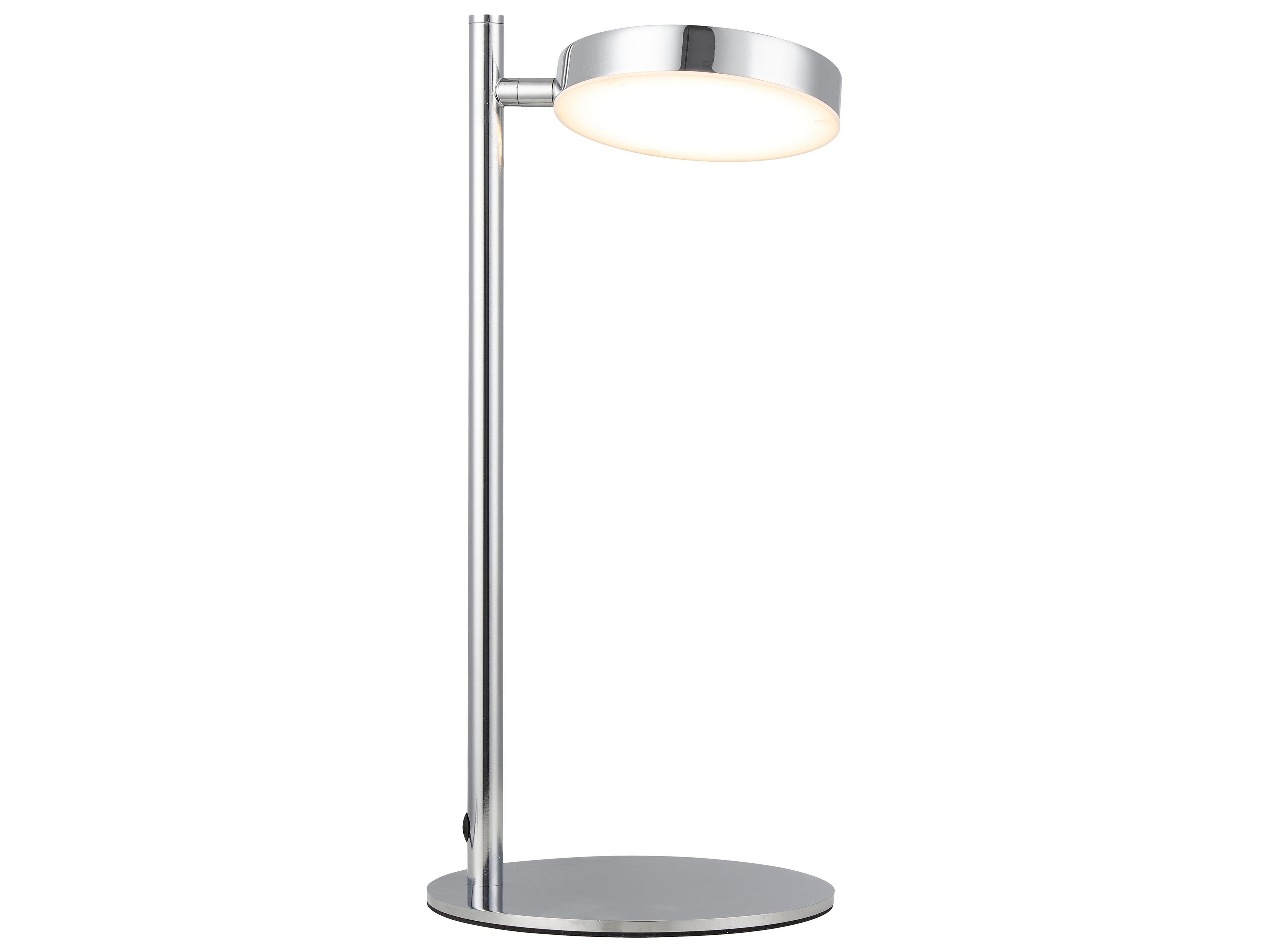 Dainolite Fia Satin Chrome White Acrylic Table Lamp
