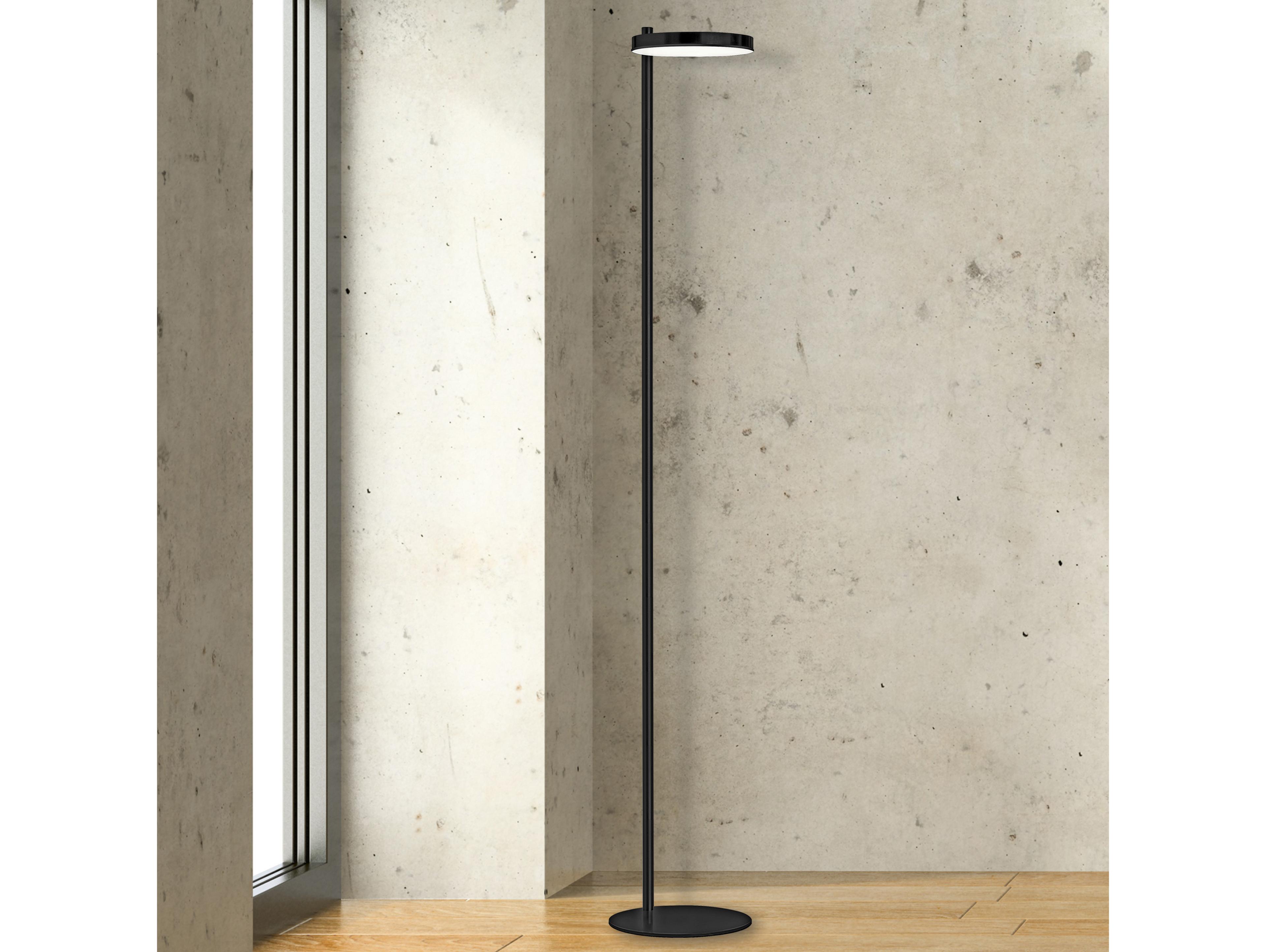 Dainolite Fia Matte Black White Acrylic Floor Lamp