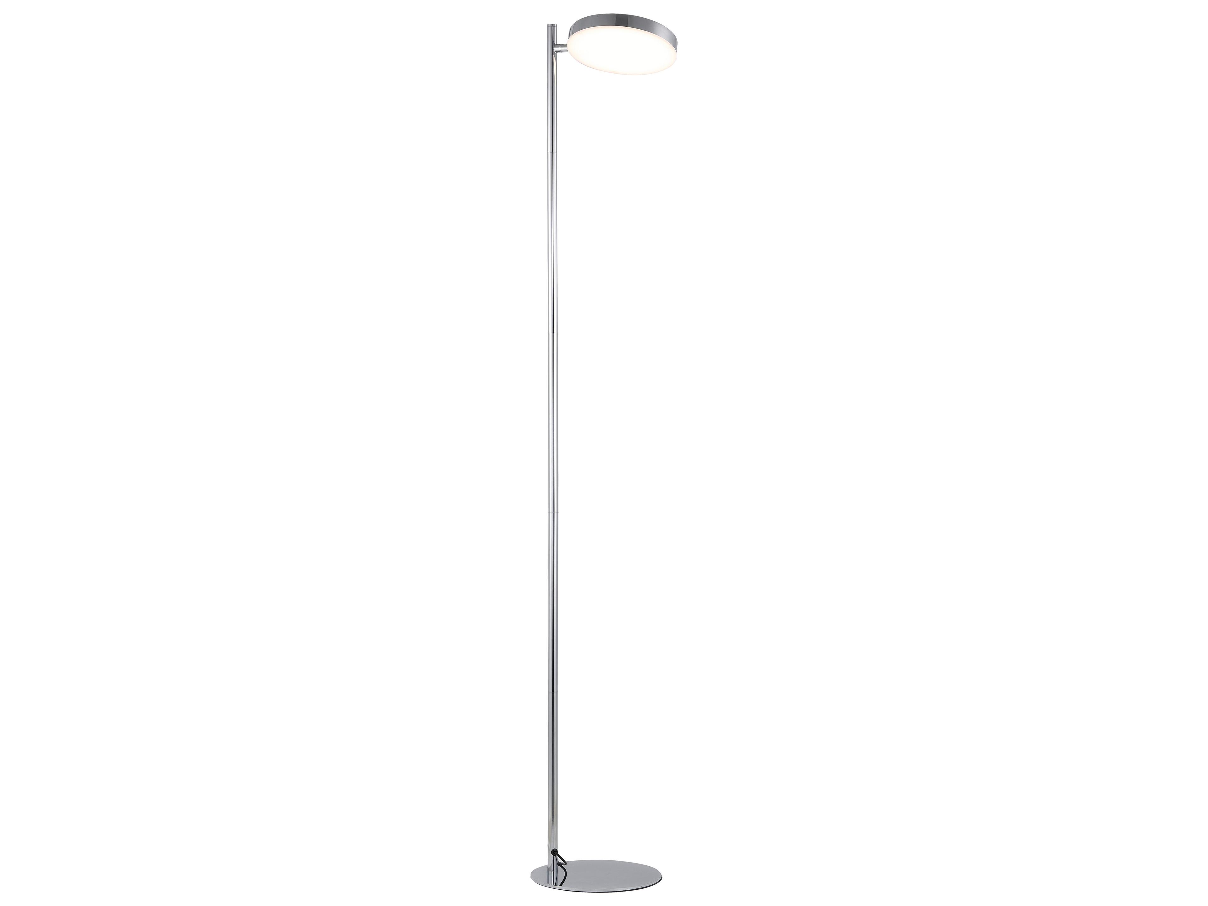 Dainolite Fia Satin Chrome White Acrylic Floor Lamp