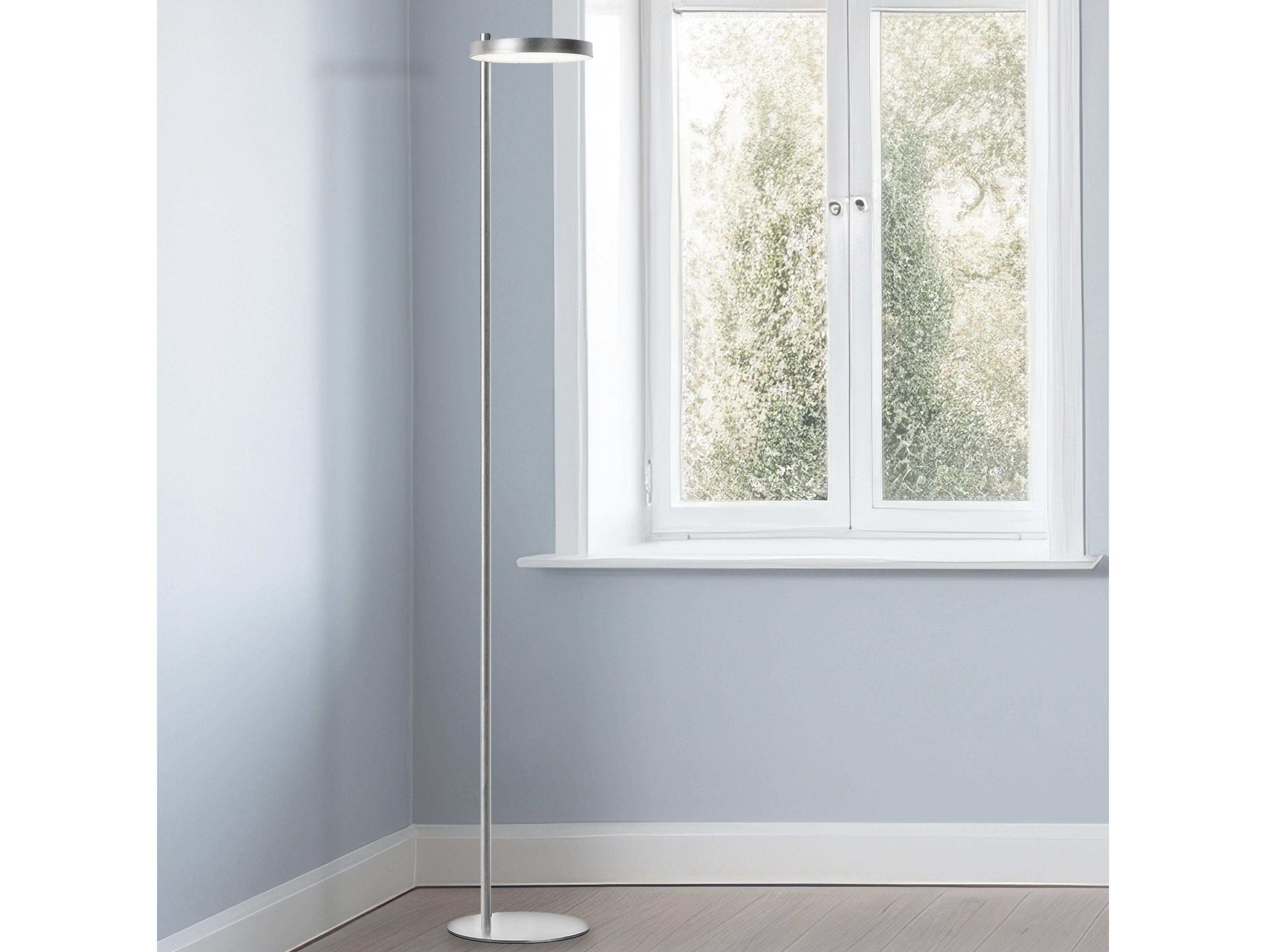 Dainolite Fia Satin Chrome White Acrylic Floor Lamp