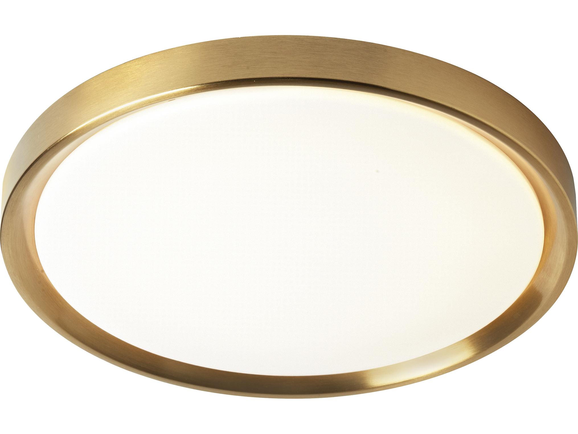 Dainolite Frida 1-Light Aged Brass Round Flush Mount