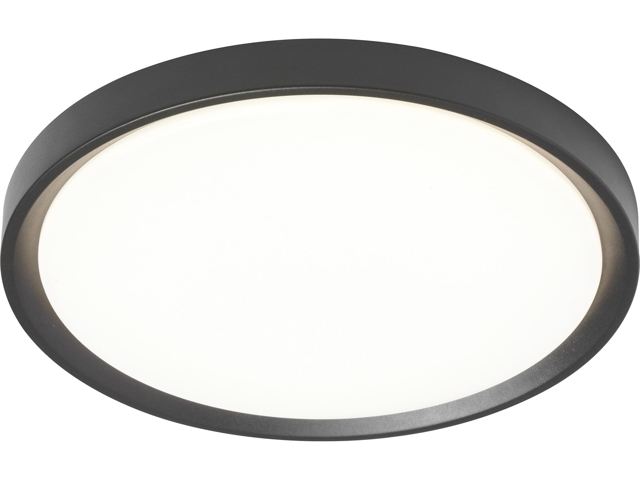 Dainolite Frida 1-Light White Sandy Black Round Flush Mount
