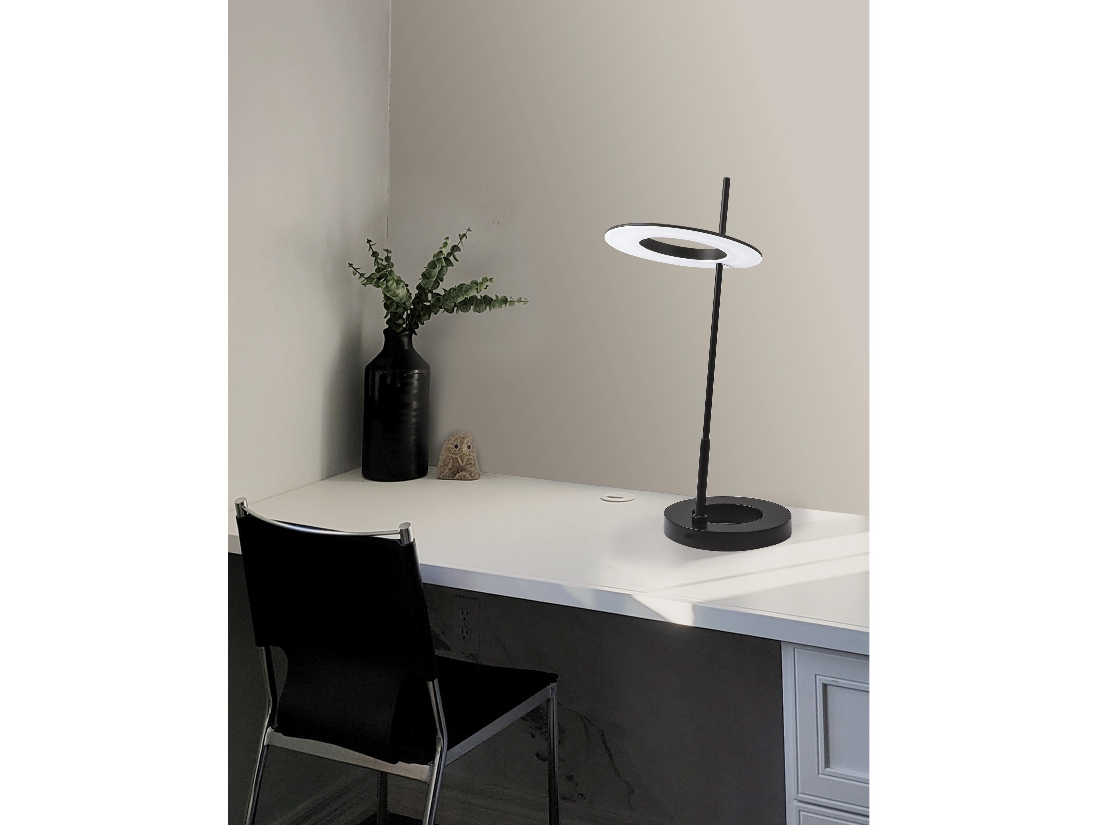 Dainolite Finley Matte Black White Acrylic Table Lamp