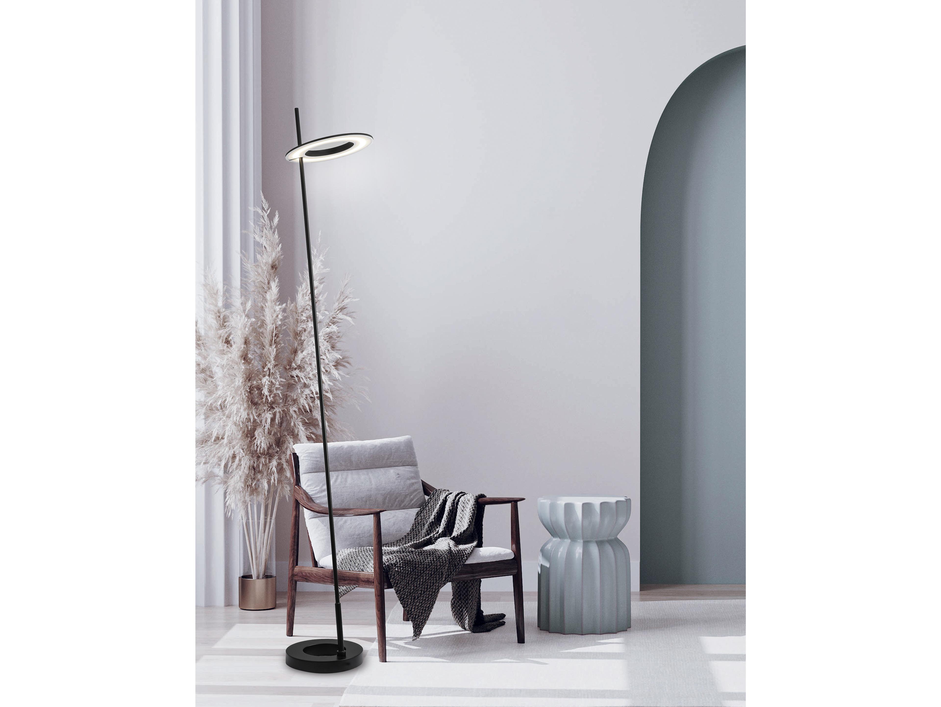 Dainolite Finley Matte Black White Acrylic Floor Lamp