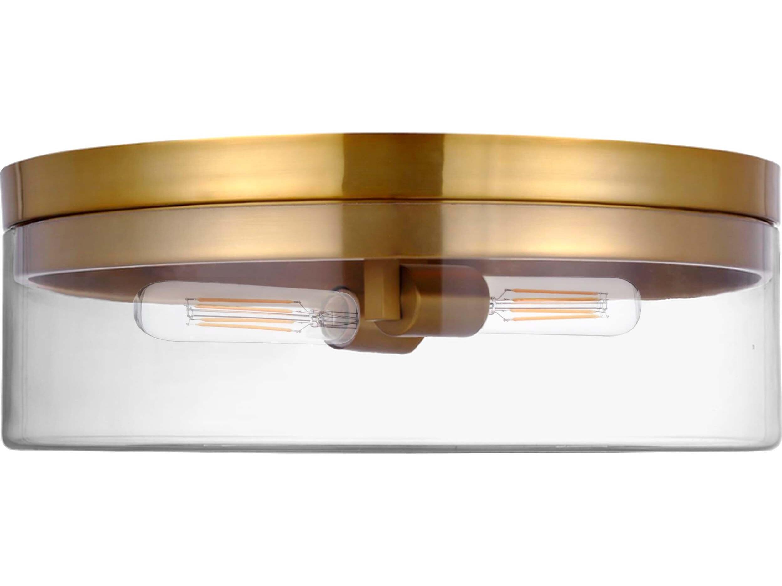 Dainolite Fiona 2-Light Aged Brass Flush Mount