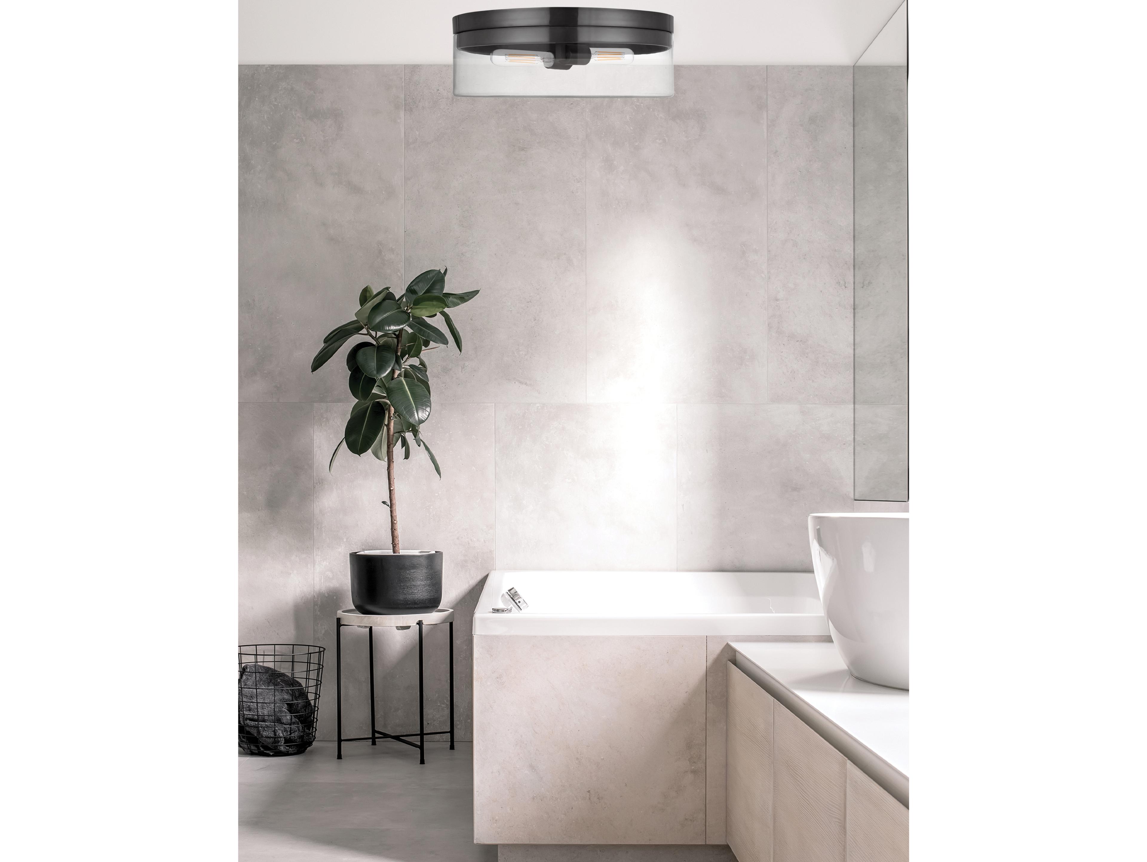 Dainolite Fiona 2-Light Matte Black Flush Mount