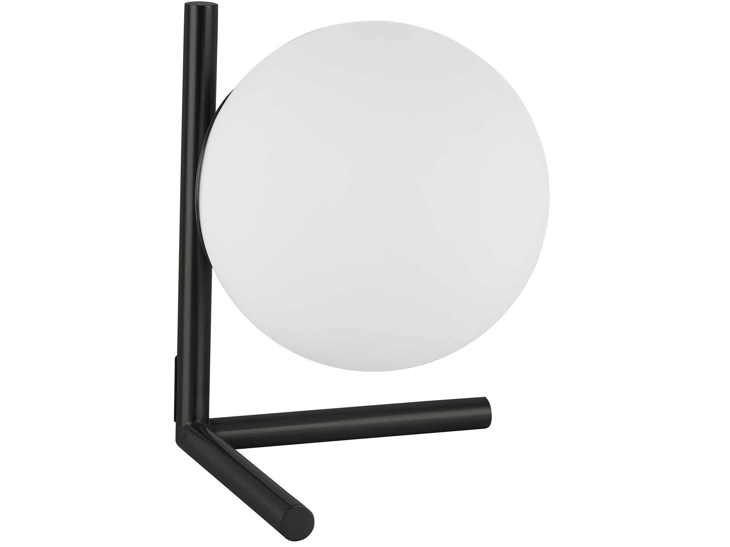 Dainolite Folgar Matte Black Opal White Glass Table Lamp