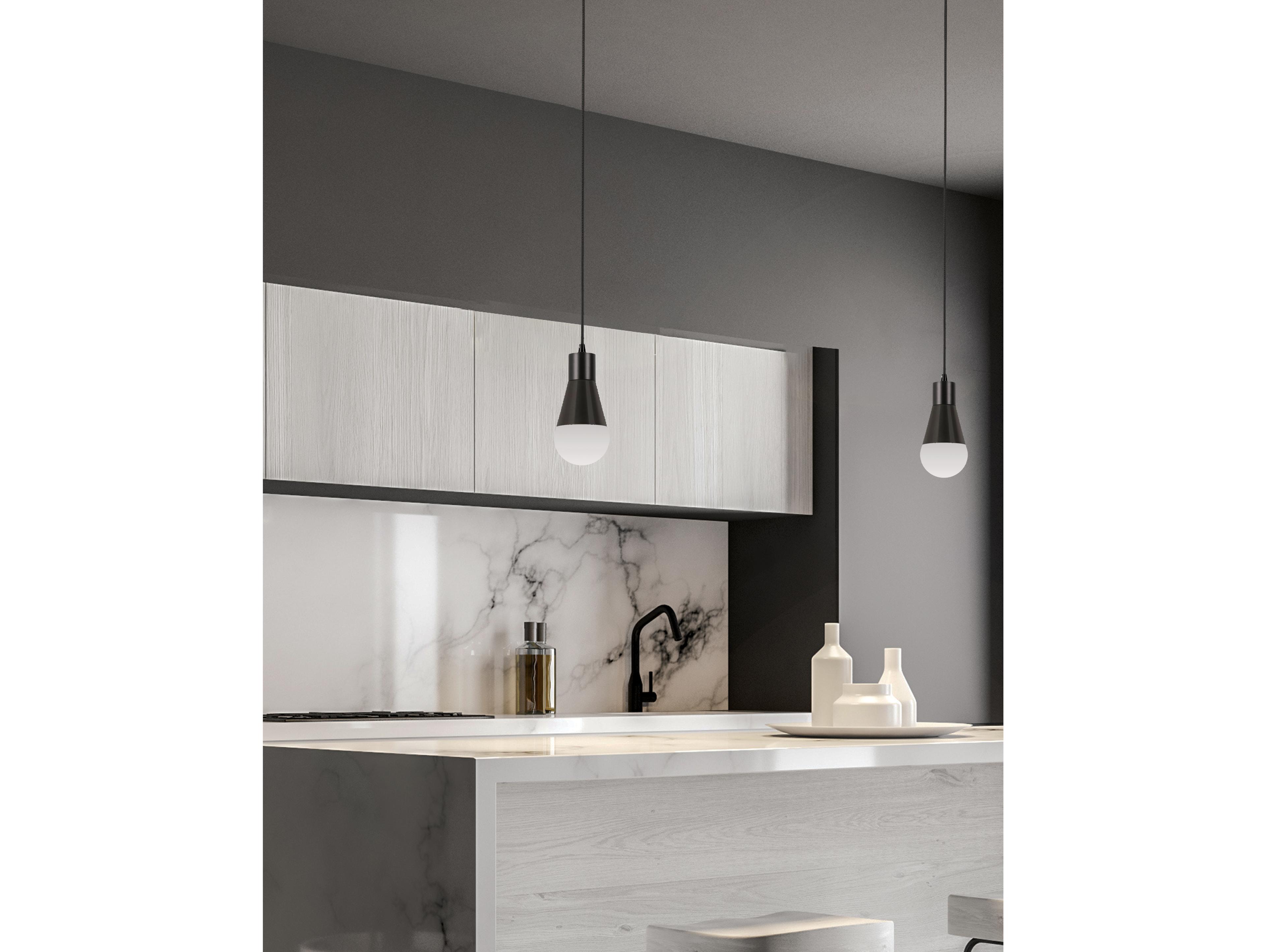 Dainolite Fortuna 1-Light Matte Black Mini Pendant
