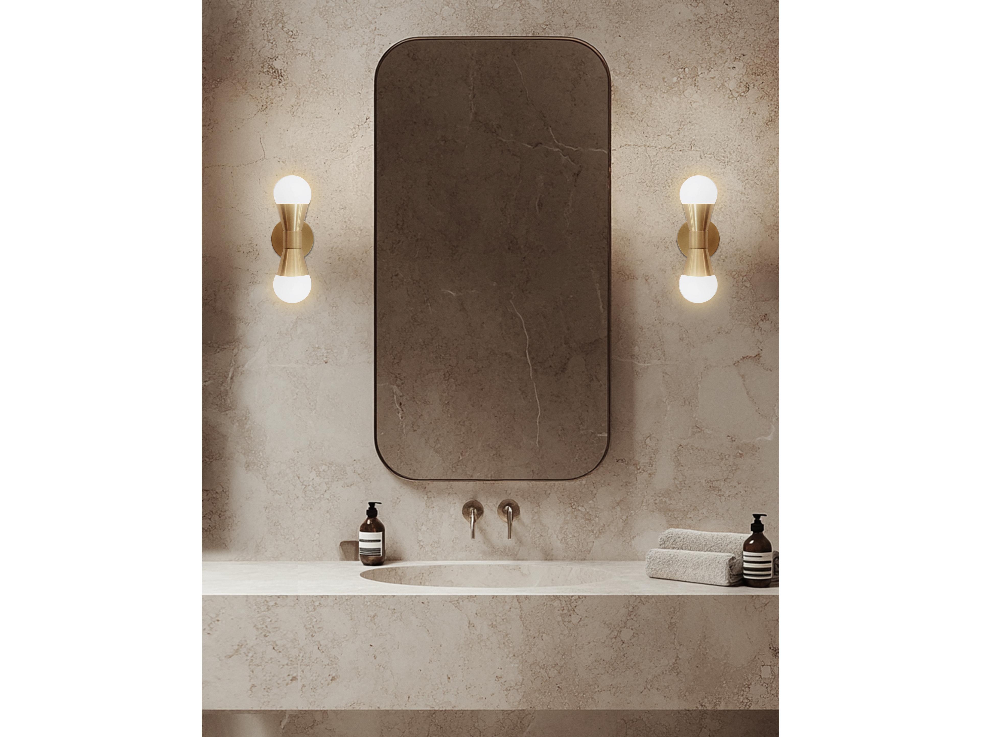 Dainolite Fortuna 2-Light Aged Brass Wall Sconce