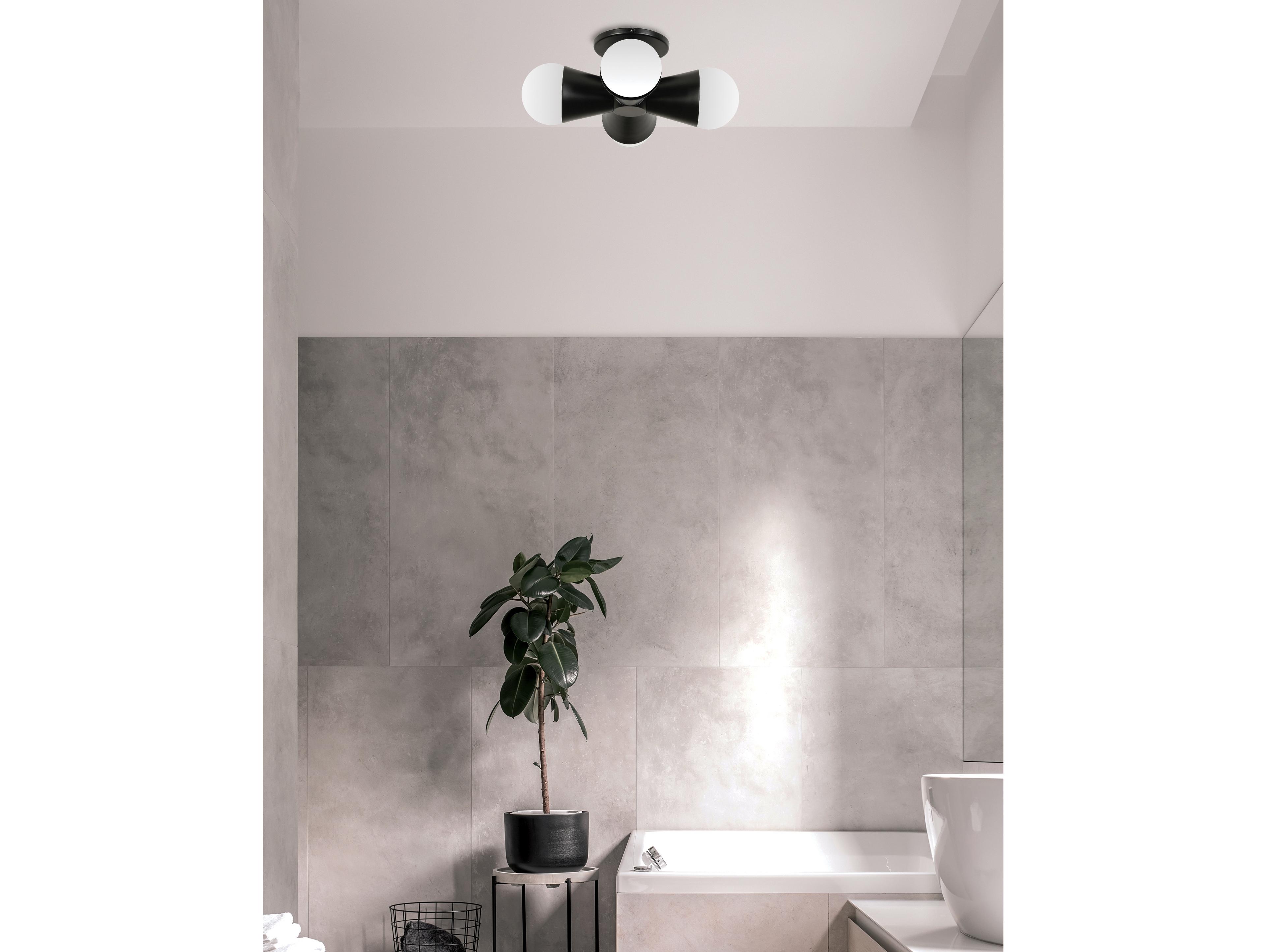 Dainolite Fortuna 4-Light Matte Black Flush Mount