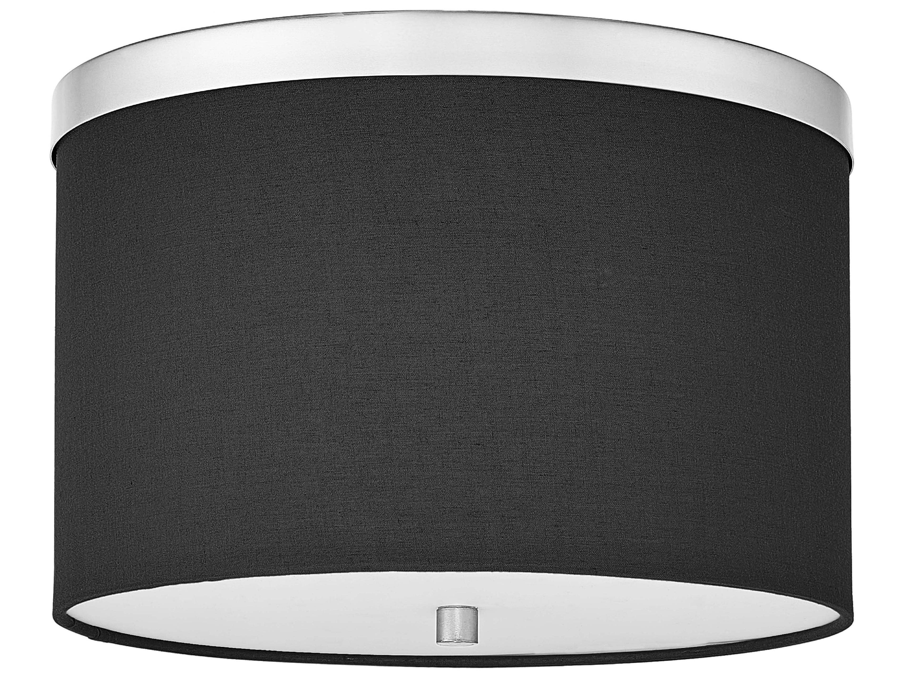 Dainolite Frederica 2-Light Black Polished Chrome Drum Flush Mount