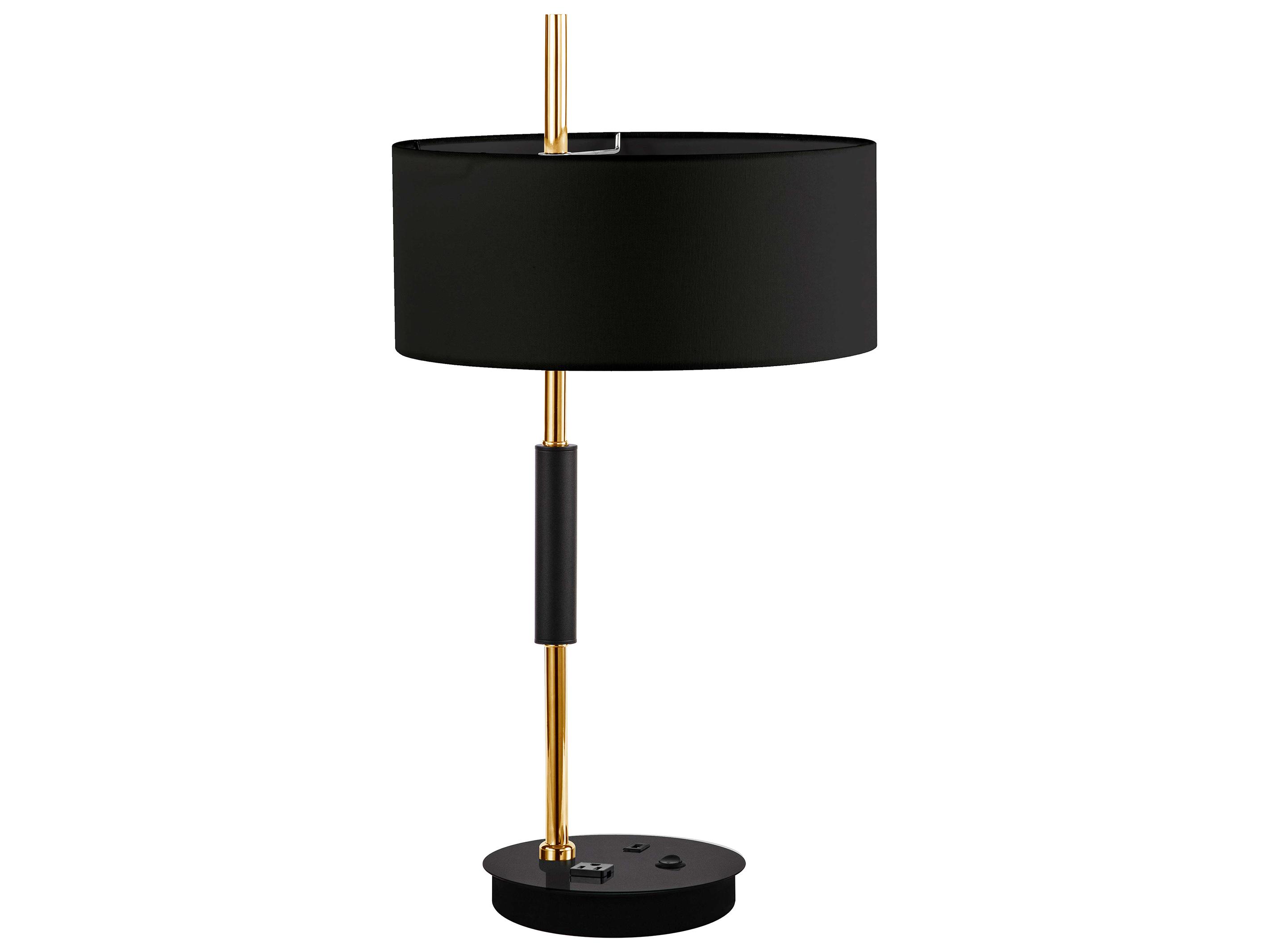 Dainolite Fitzgerald Aged Brass Matte Black Buffet Lamp