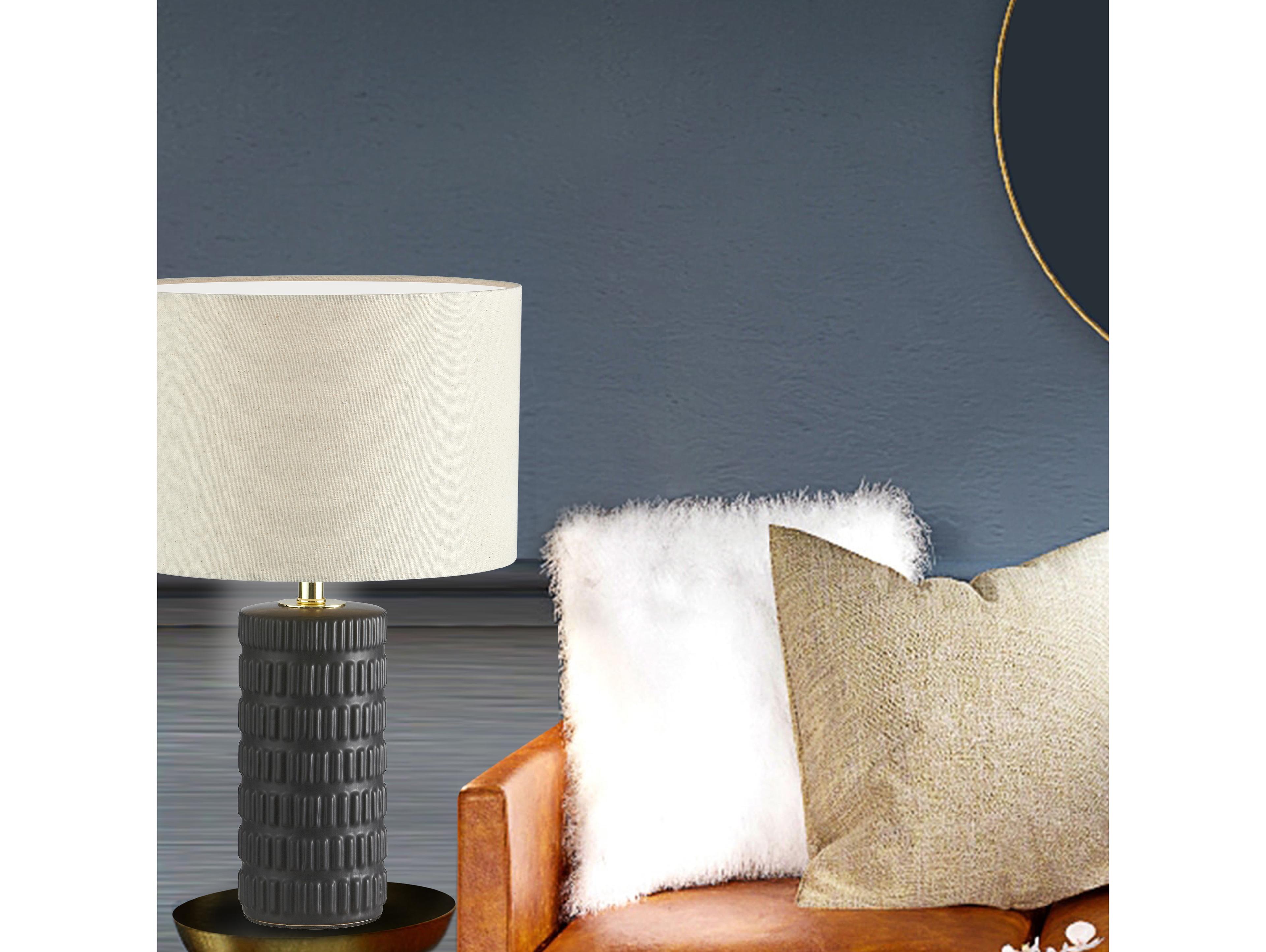 Dainolite Felicity Beige Matte Black Table Lamp