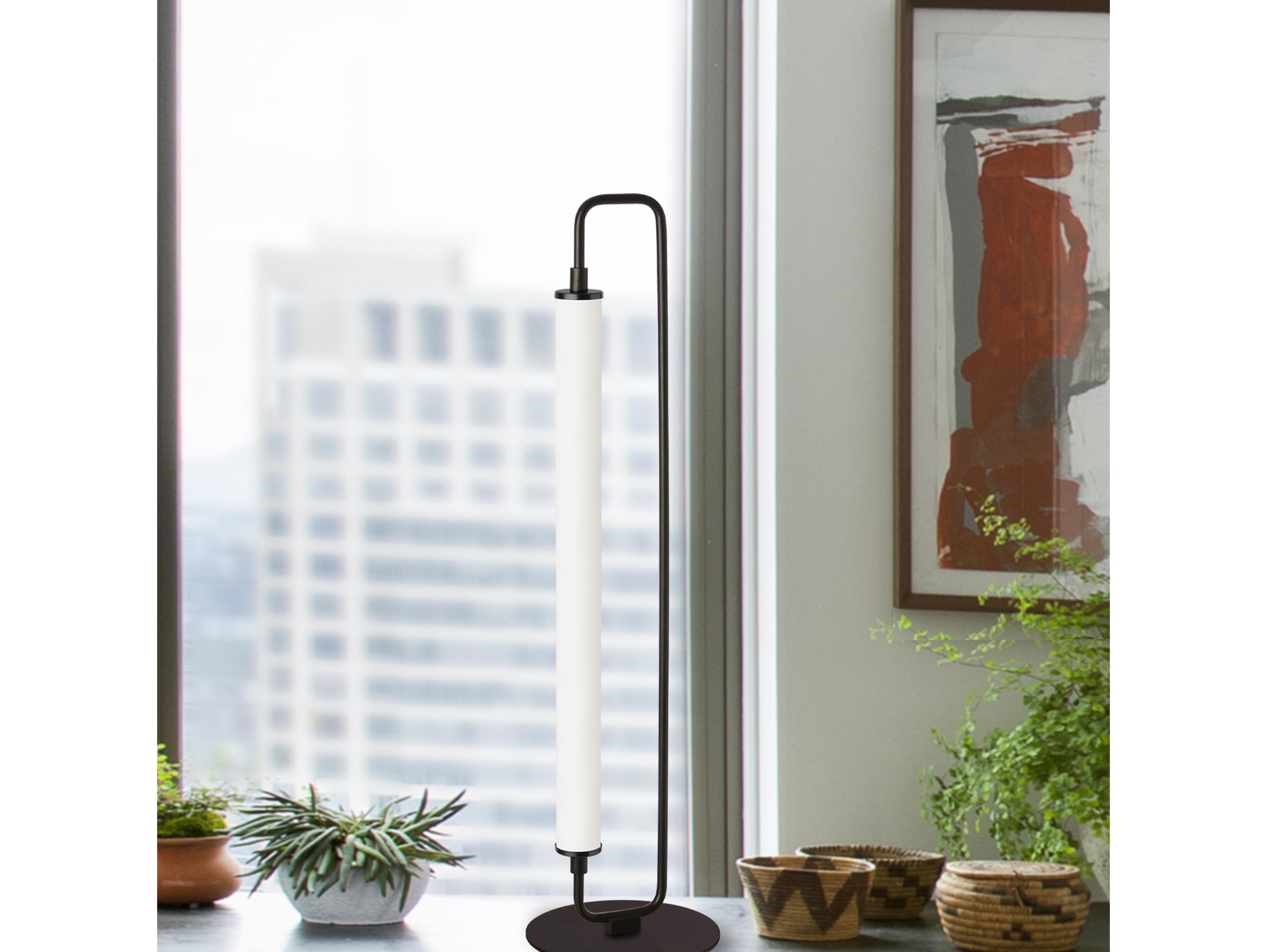 Dainolite Freya Matte Black White Acrylic Buffet Lamp