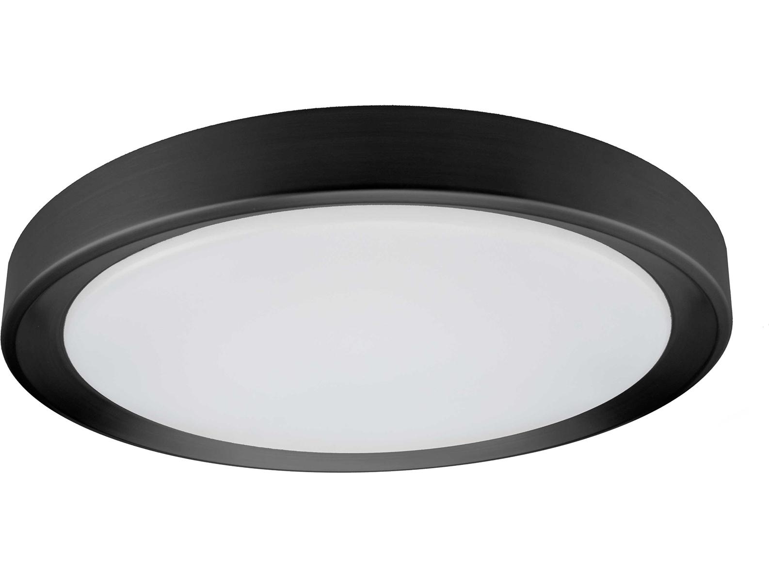 Dainolite Flynn 1-Light Sandy Black White Round Flush Mount