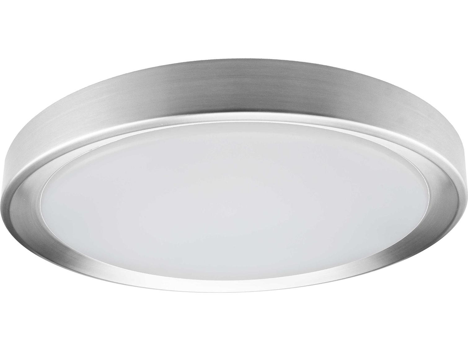 Dainolite Flynn 1-Light Satin Chrome White Round Flush Mount