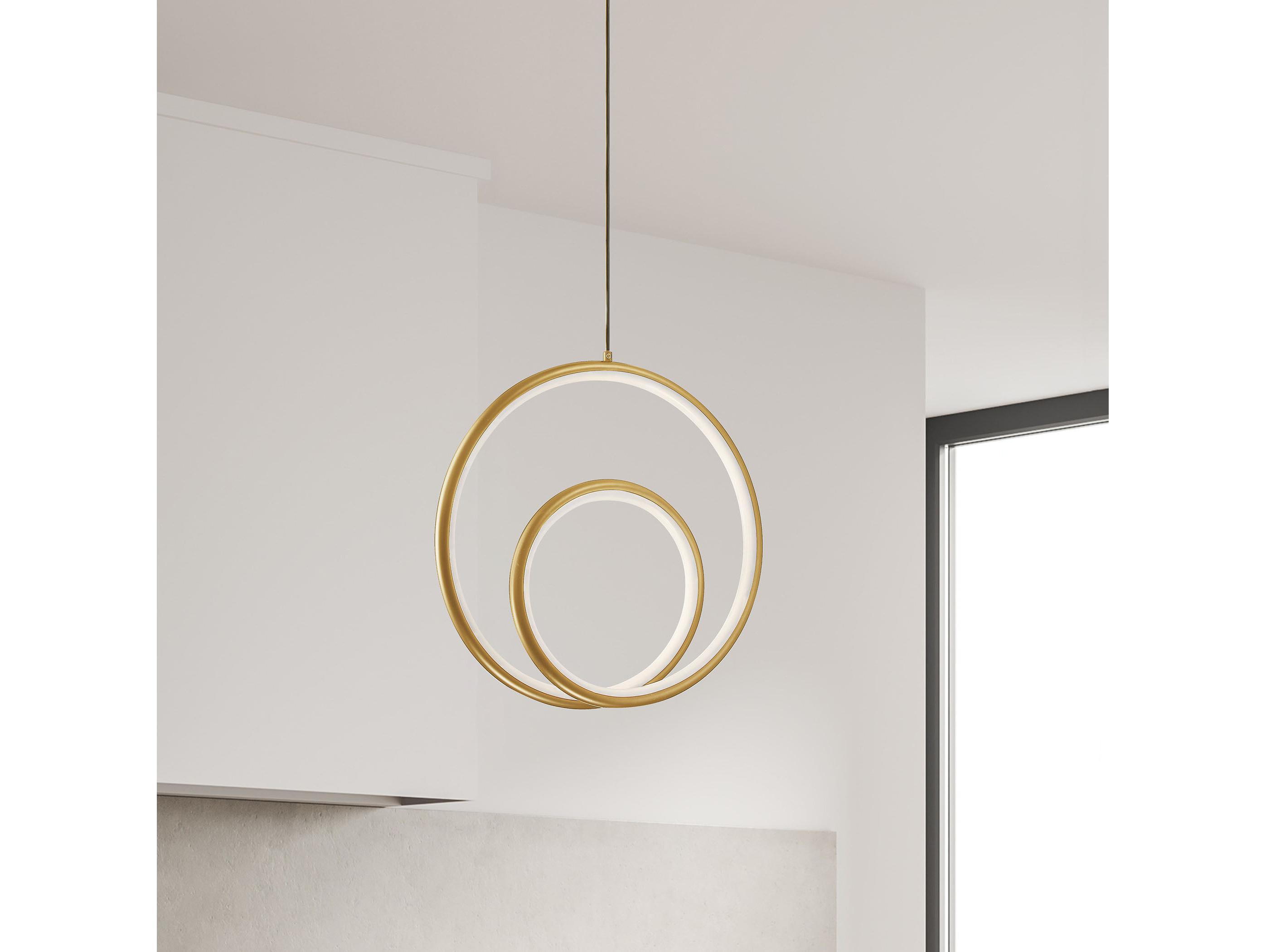 Dainolite Gabriel 1-Light Aged Brass White Mini Pendant