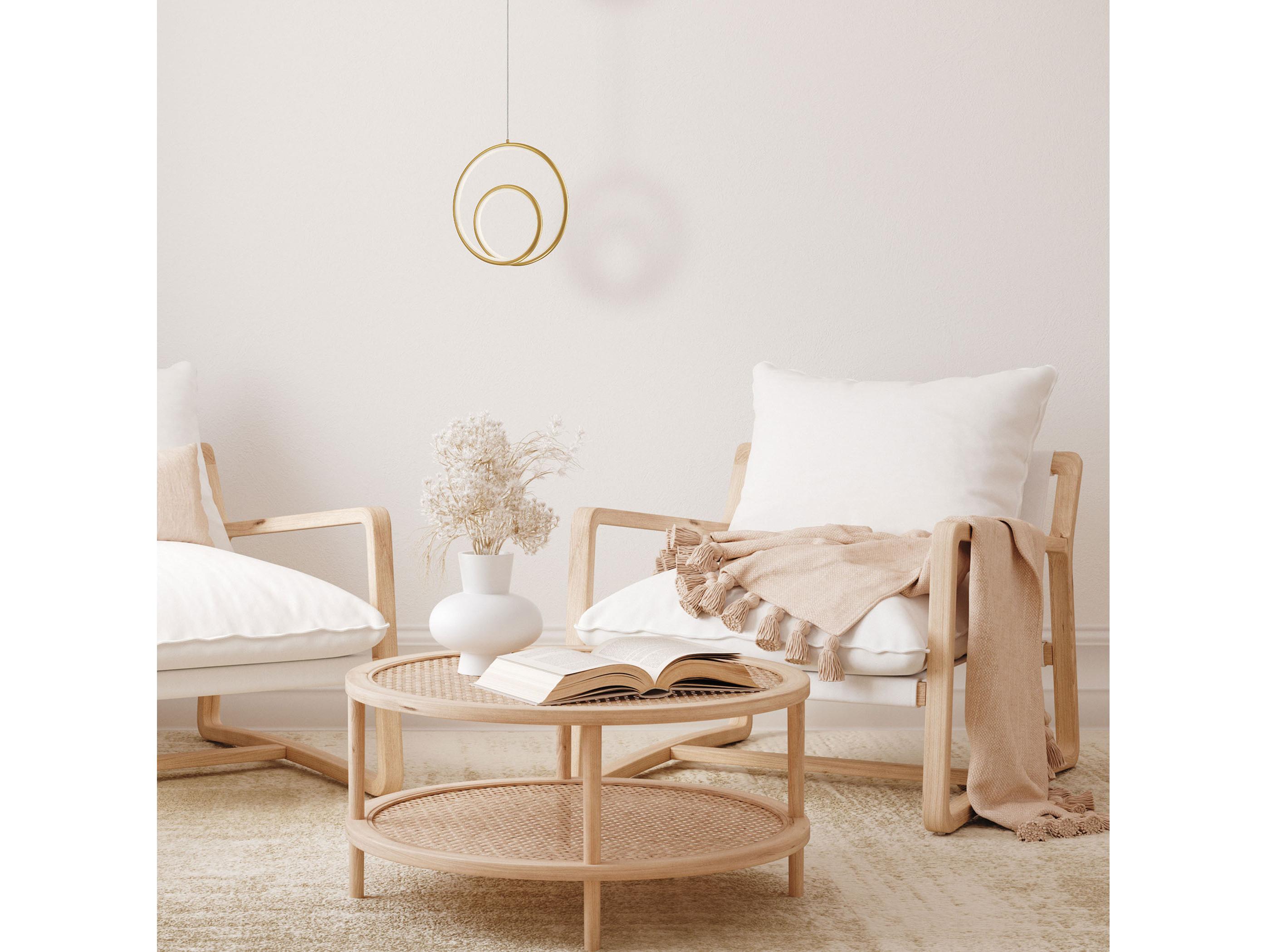 Dainolite Gabriel 1-Light Aged Brass White Mini Pendant