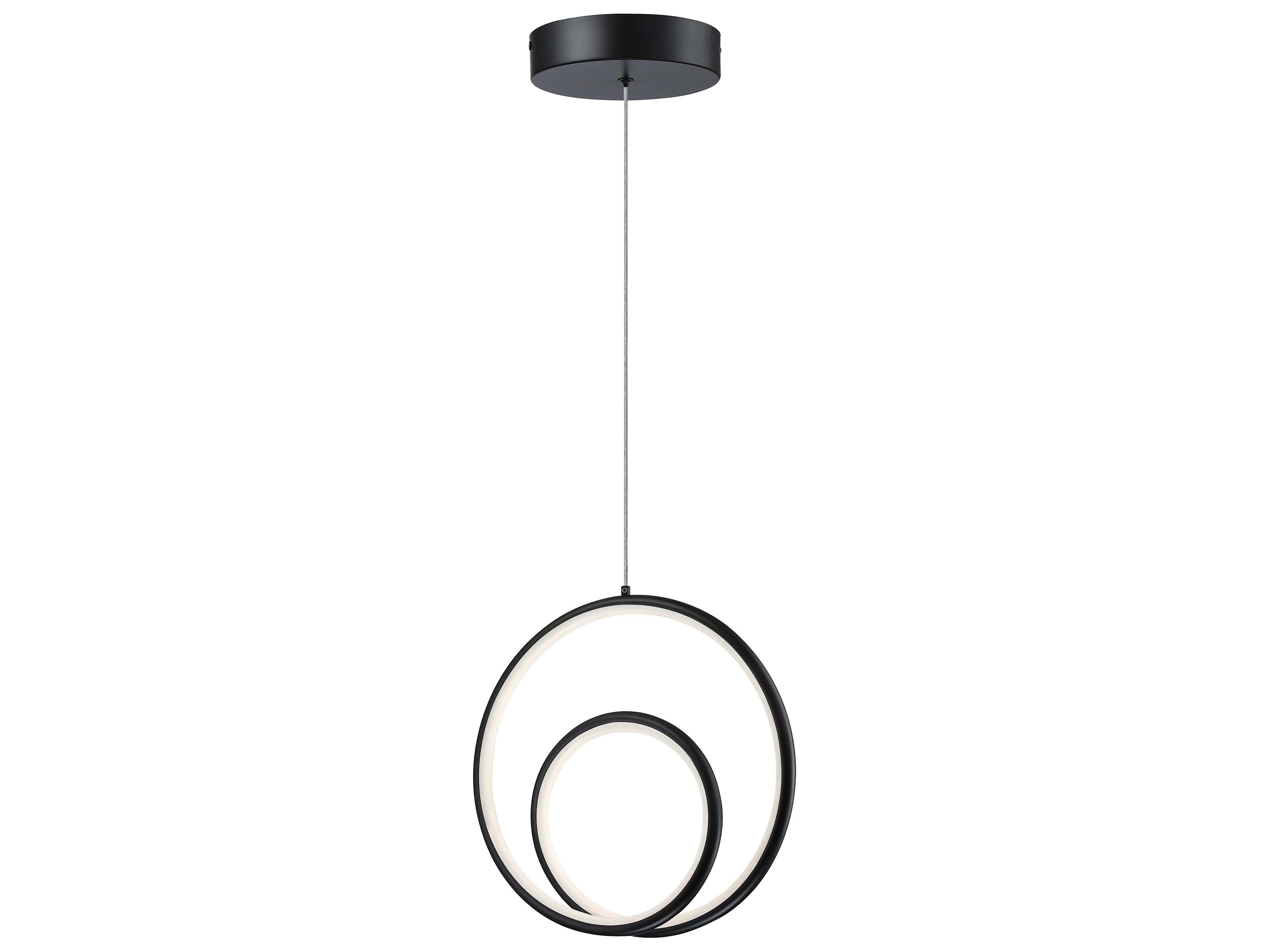 Dainolite Gabriel 1-Light Matte Black White Mini Pendant